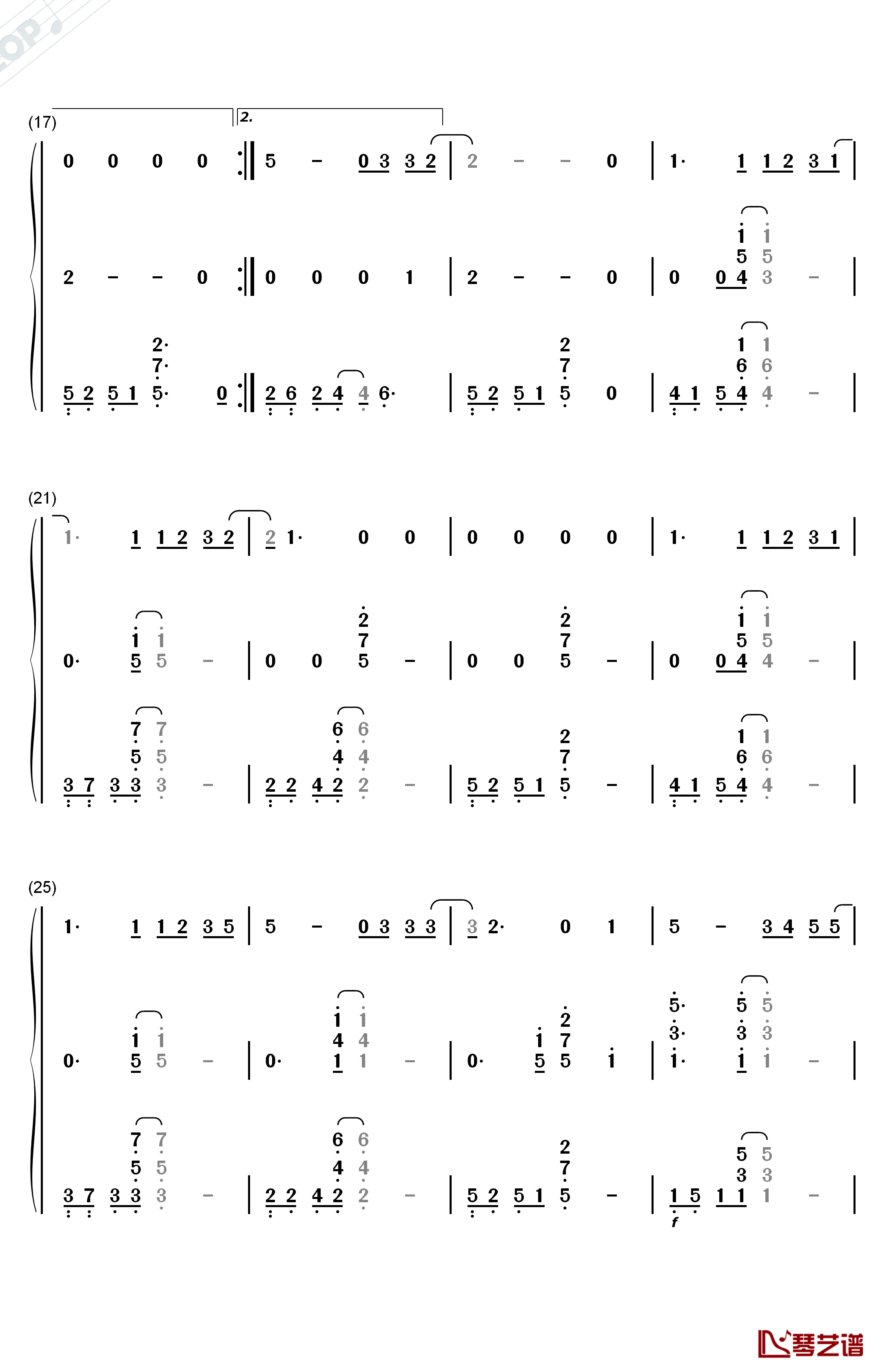 解脱钢琴简谱-数字双手-周笔畅2