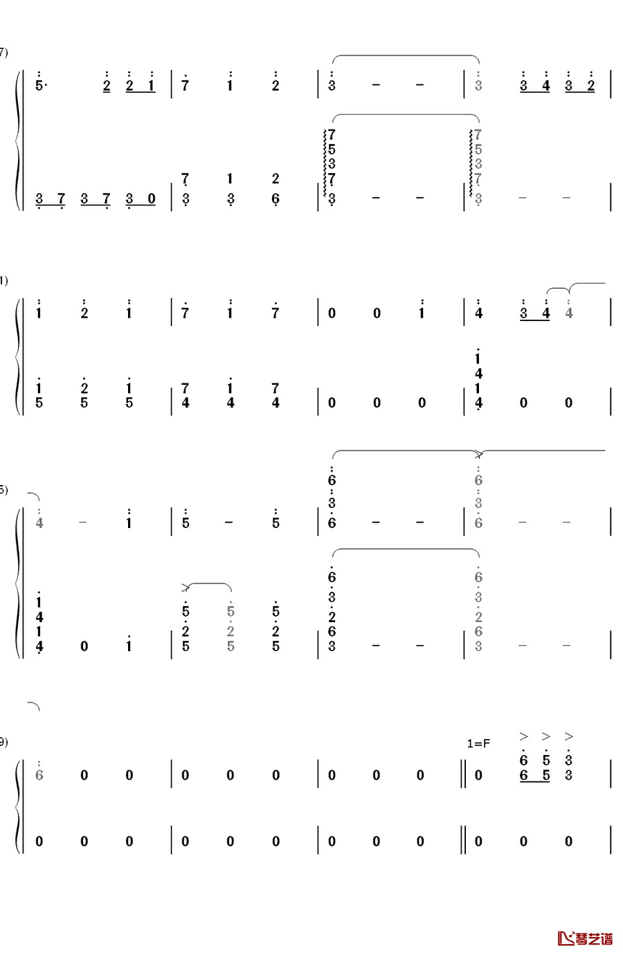 君とずっと…钢琴简谱-数字双手-yu-yu8