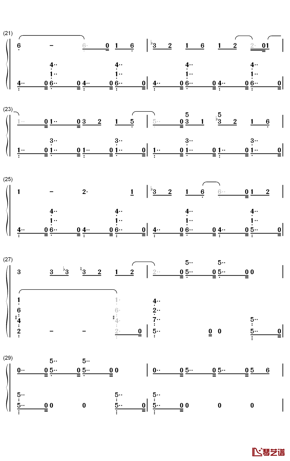 猫之步态舞钢琴简谱-数字双手-戴维·赫勒韦尔3