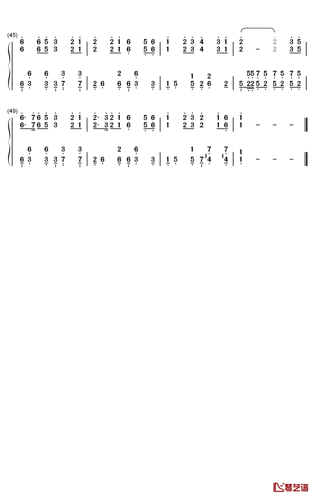 Monody钢琴简谱-数字双手-猎豹移动公司3