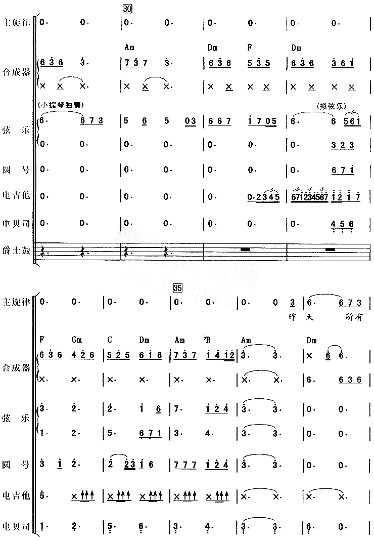 刘欢-从头再来简谱-刘欢演唱-陈涛/王晓峰词曲1
