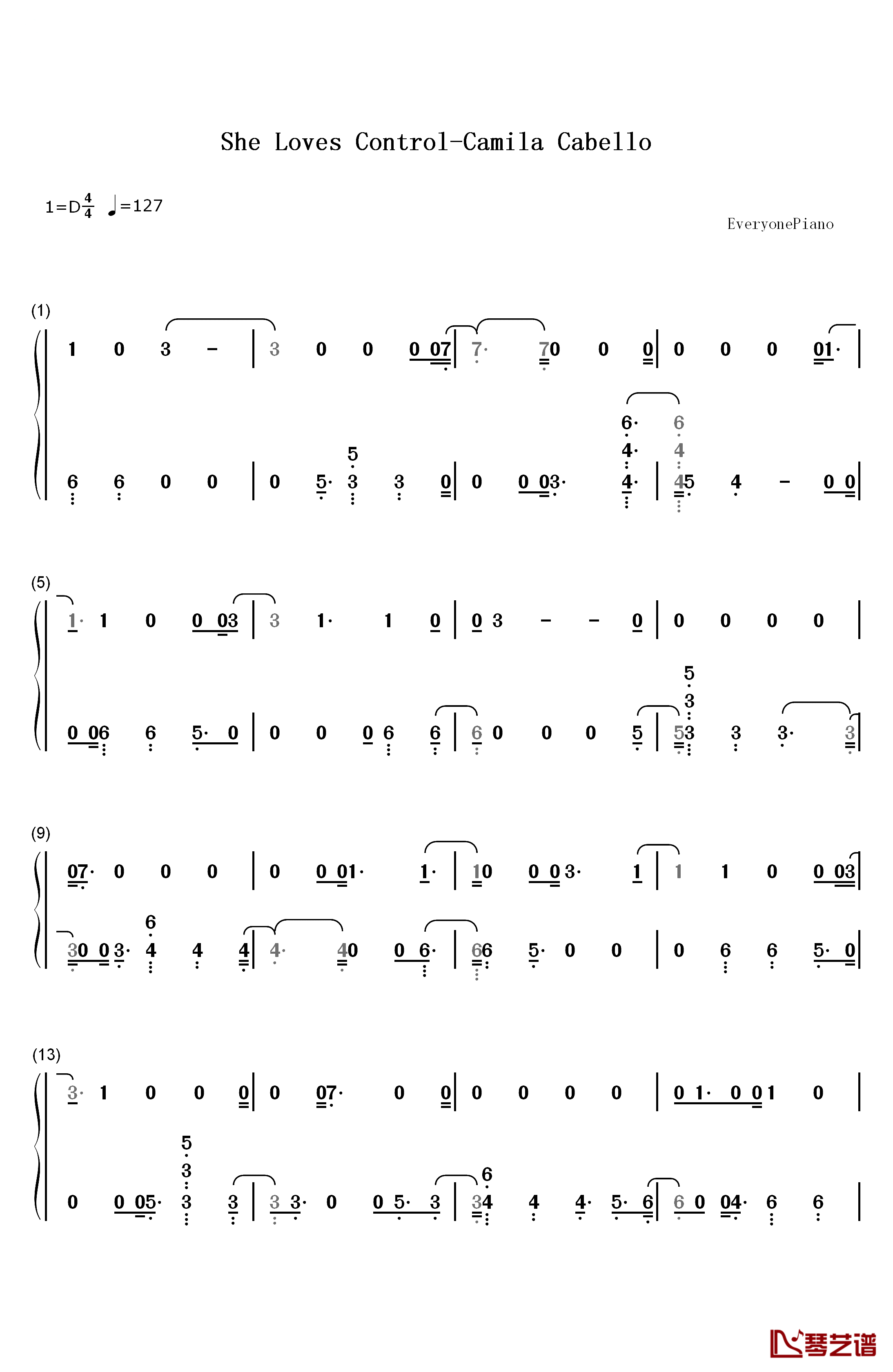 She Loves Control钢琴简谱-数字双手-Camila Cabello1