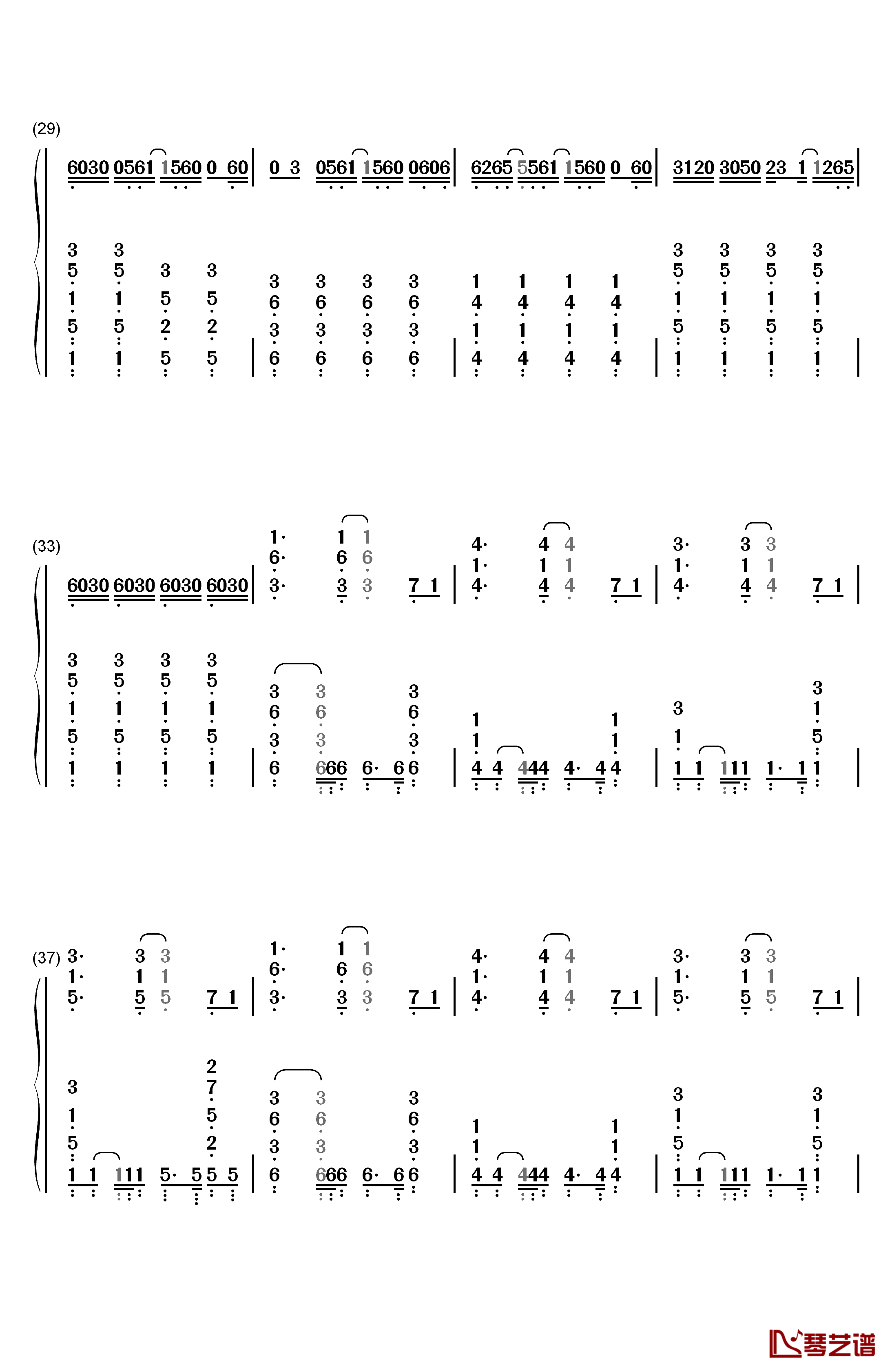 Seve钢琴简谱-数字双手-Tez Cadey3