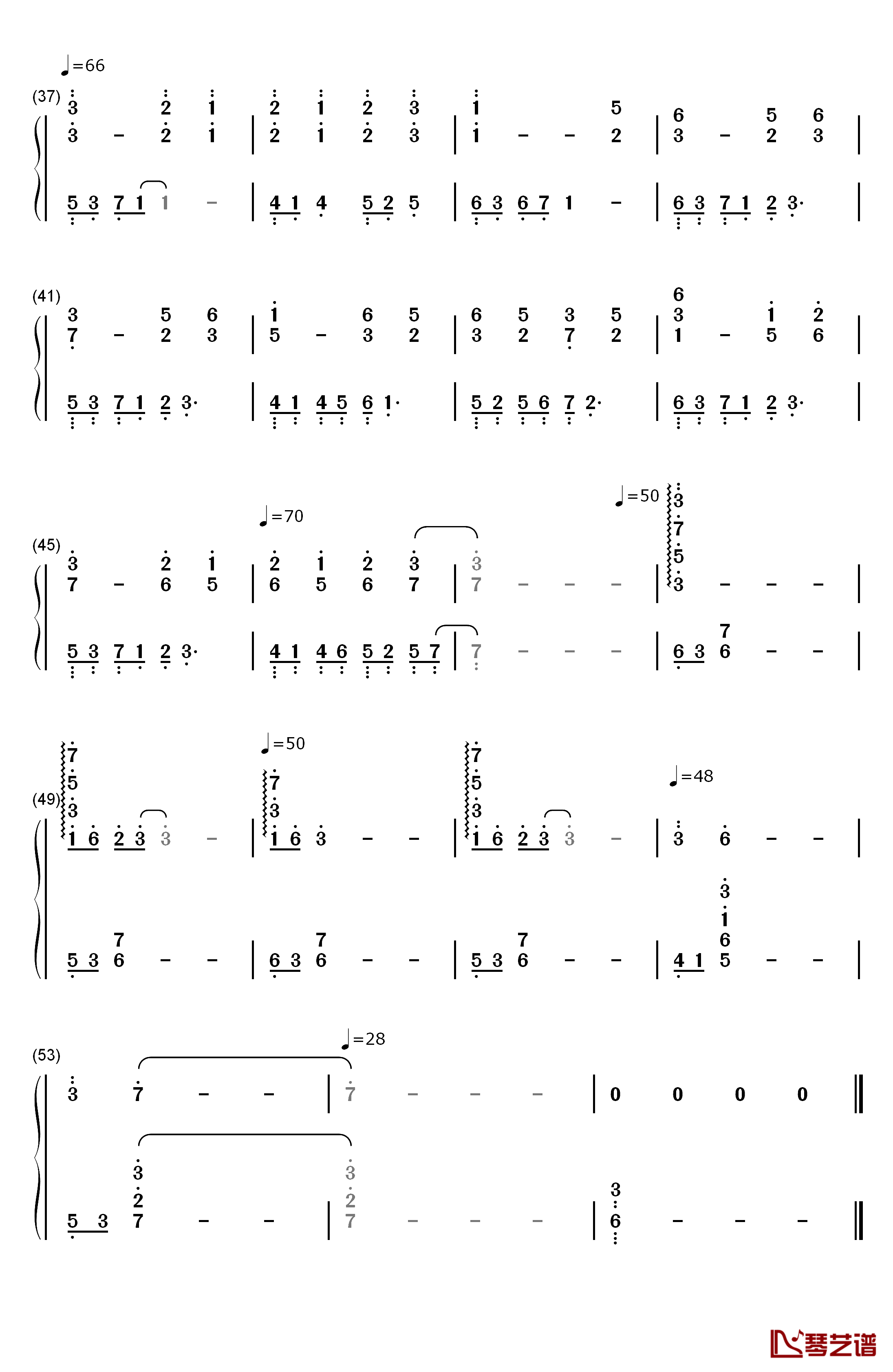 故宫的记忆钢琴简谱-数字双手-S.E.N.S.3