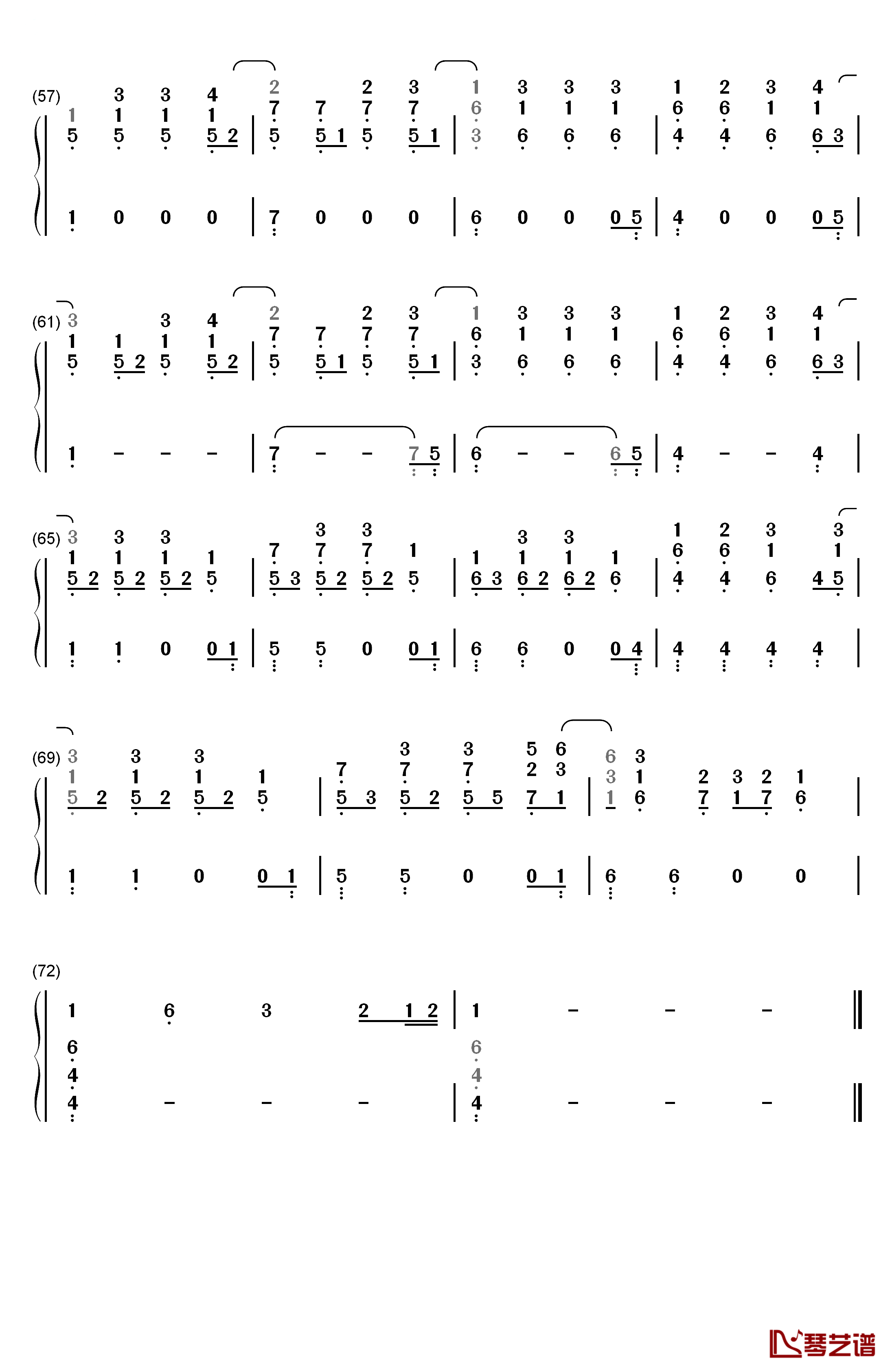 The Show钢琴简谱-数字双手-Lenka4