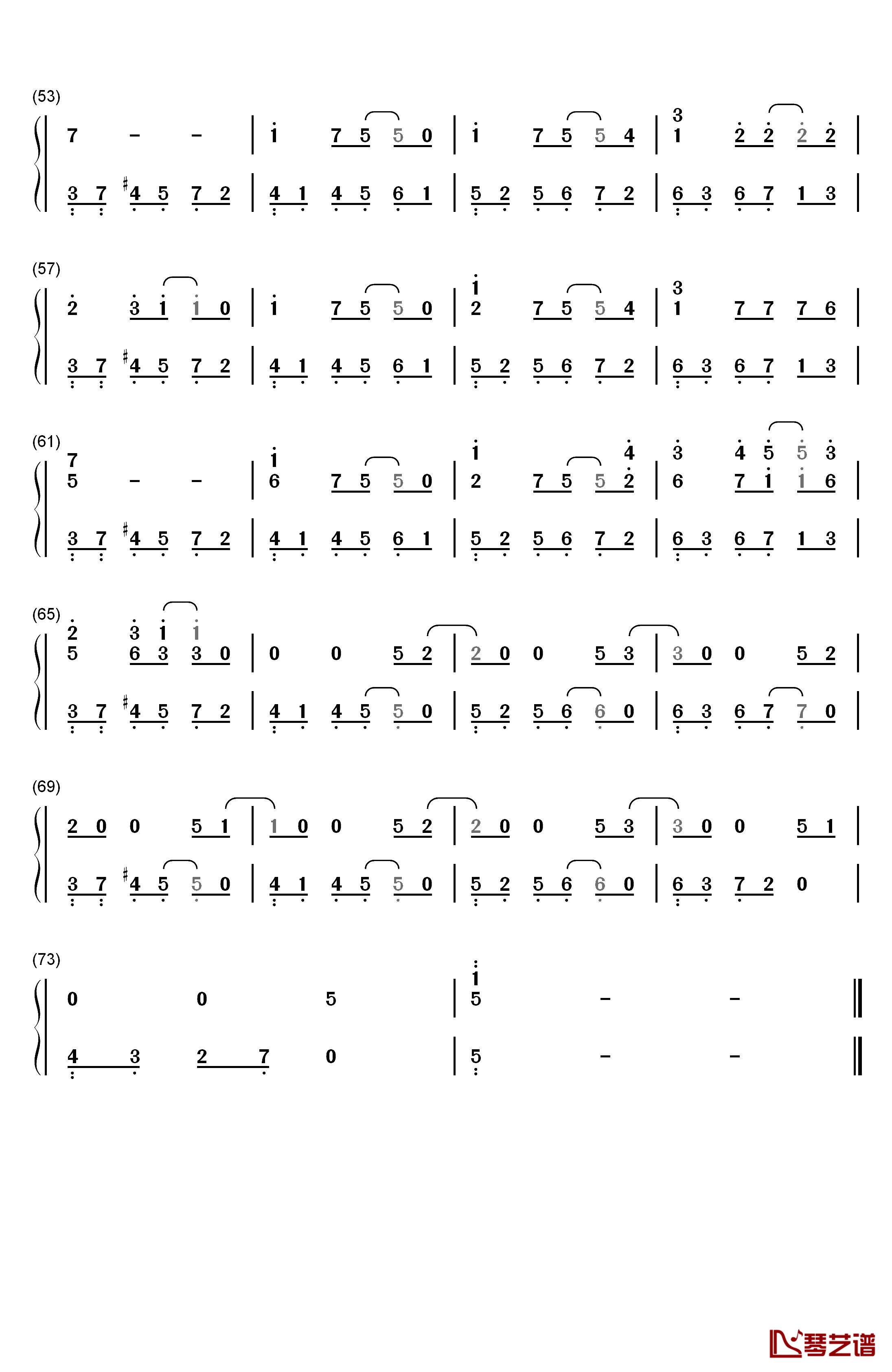 Eternity Memory of Lightwaves钢琴简谱-数字双手-松枝贺子3