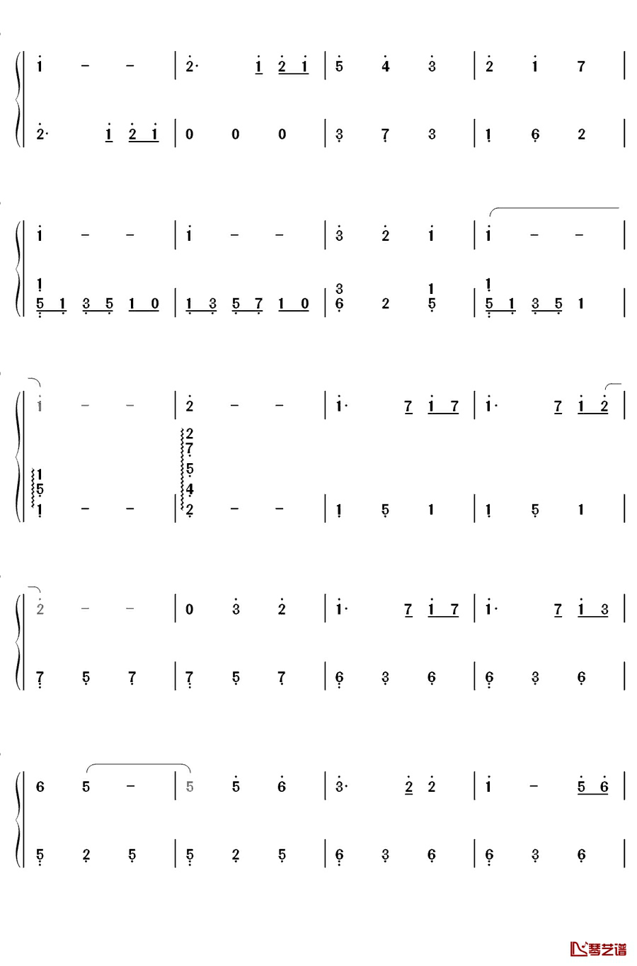 君とずっと…钢琴简谱-数字双手-yu-yu4