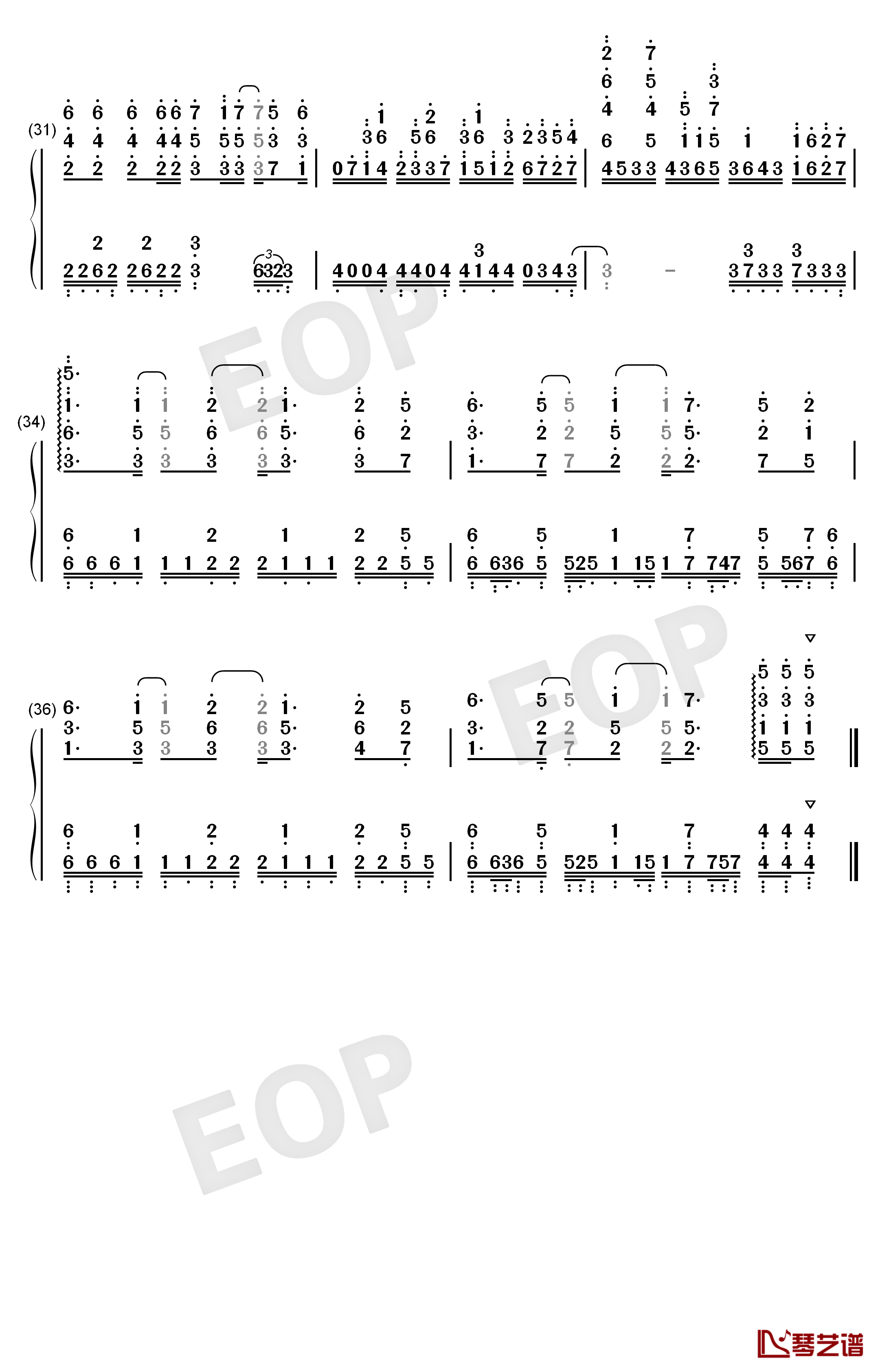 Resister钢琴简谱-数字双手-ASCA4