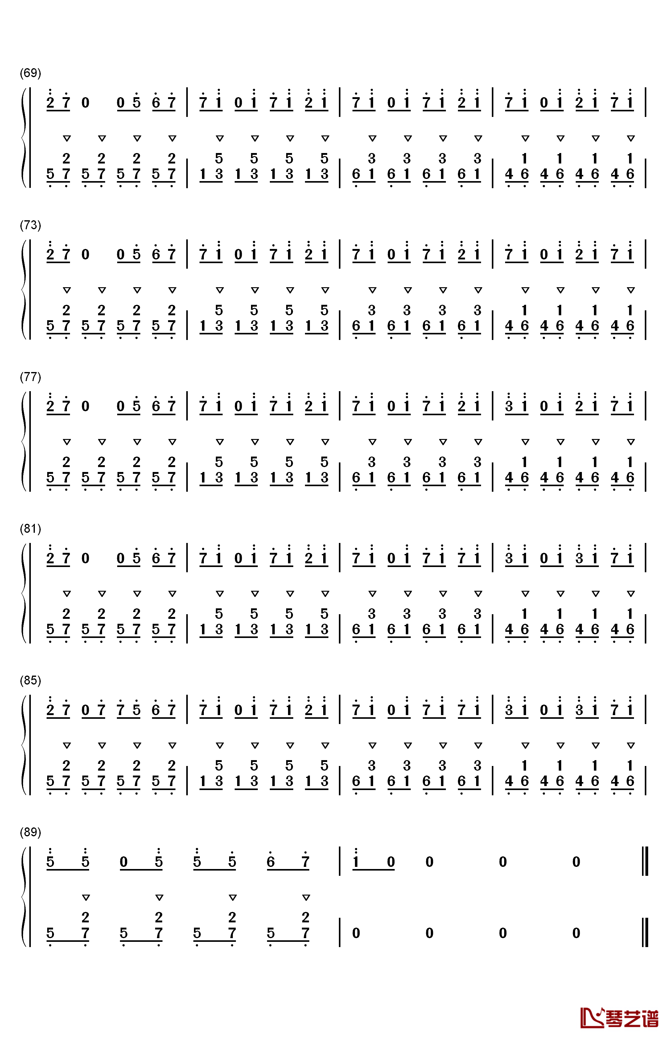 客官不可以钢琴简谱-数字双手-徐良4