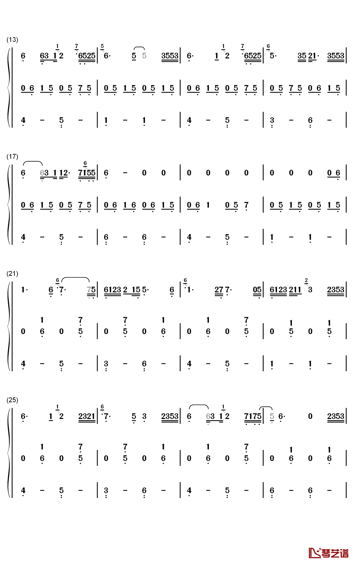 多情种钢琴简谱-数字双手-要不要买菜2