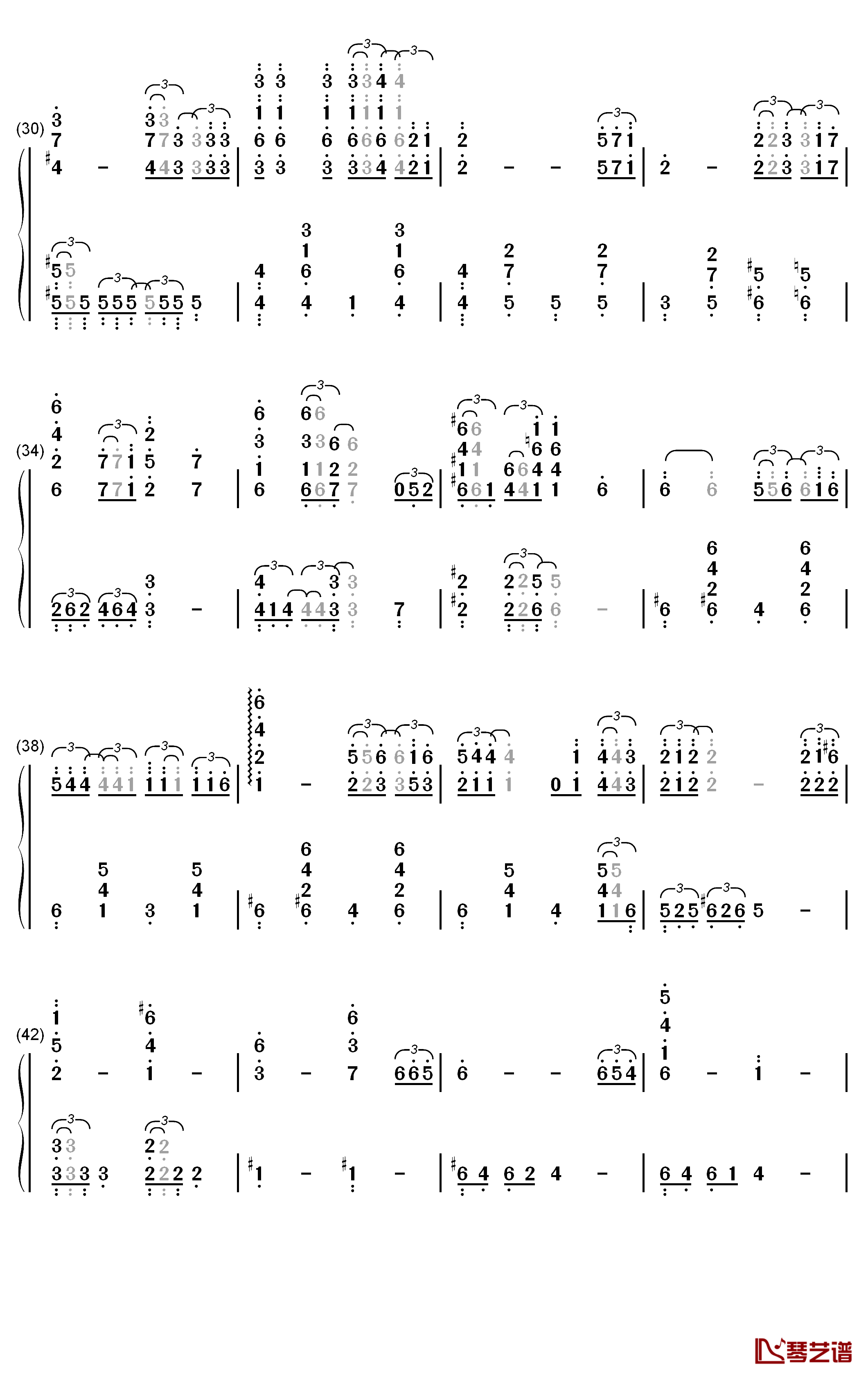 一去不返的时光钢琴简谱-数字双手-久石让3