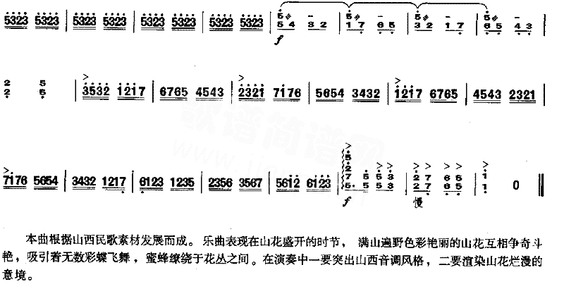 山花盛开的时候[简谱版]独奏共4张简谱1