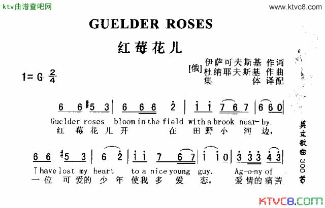 GUUELDERROSES红莓花儿开简谱1