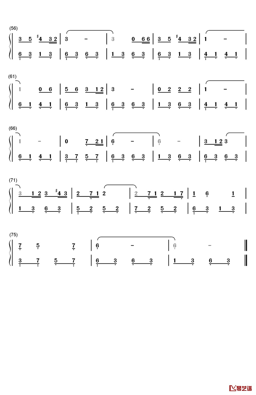 橄榄树钢琴简谱-数字双手-齐豫3