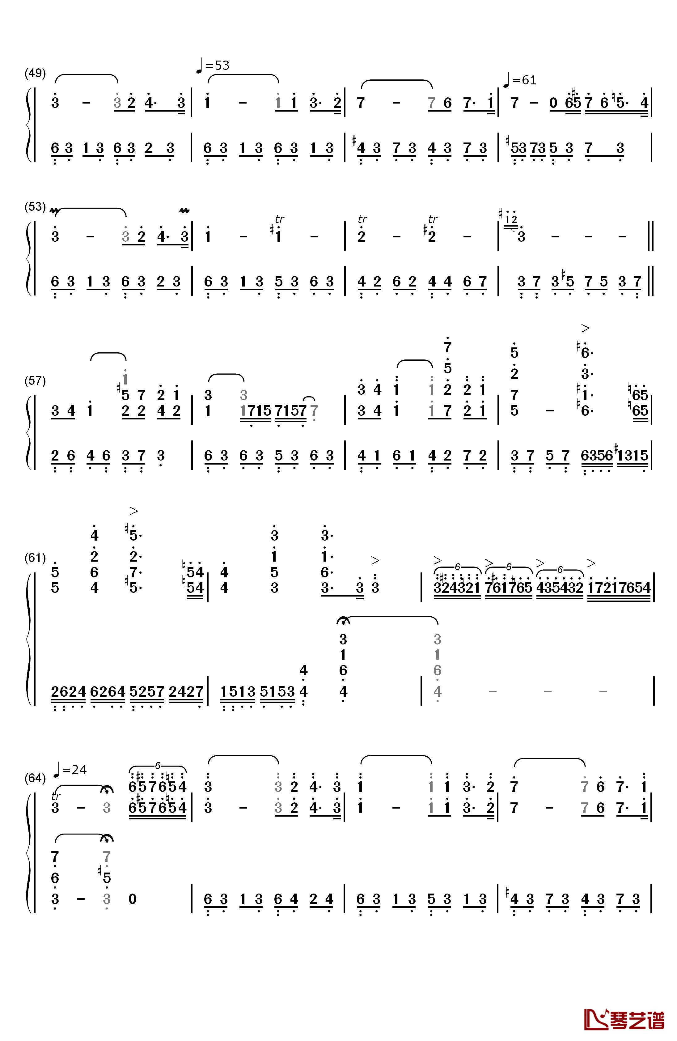 Green Requiem钢琴简谱-数字双手-久石让3