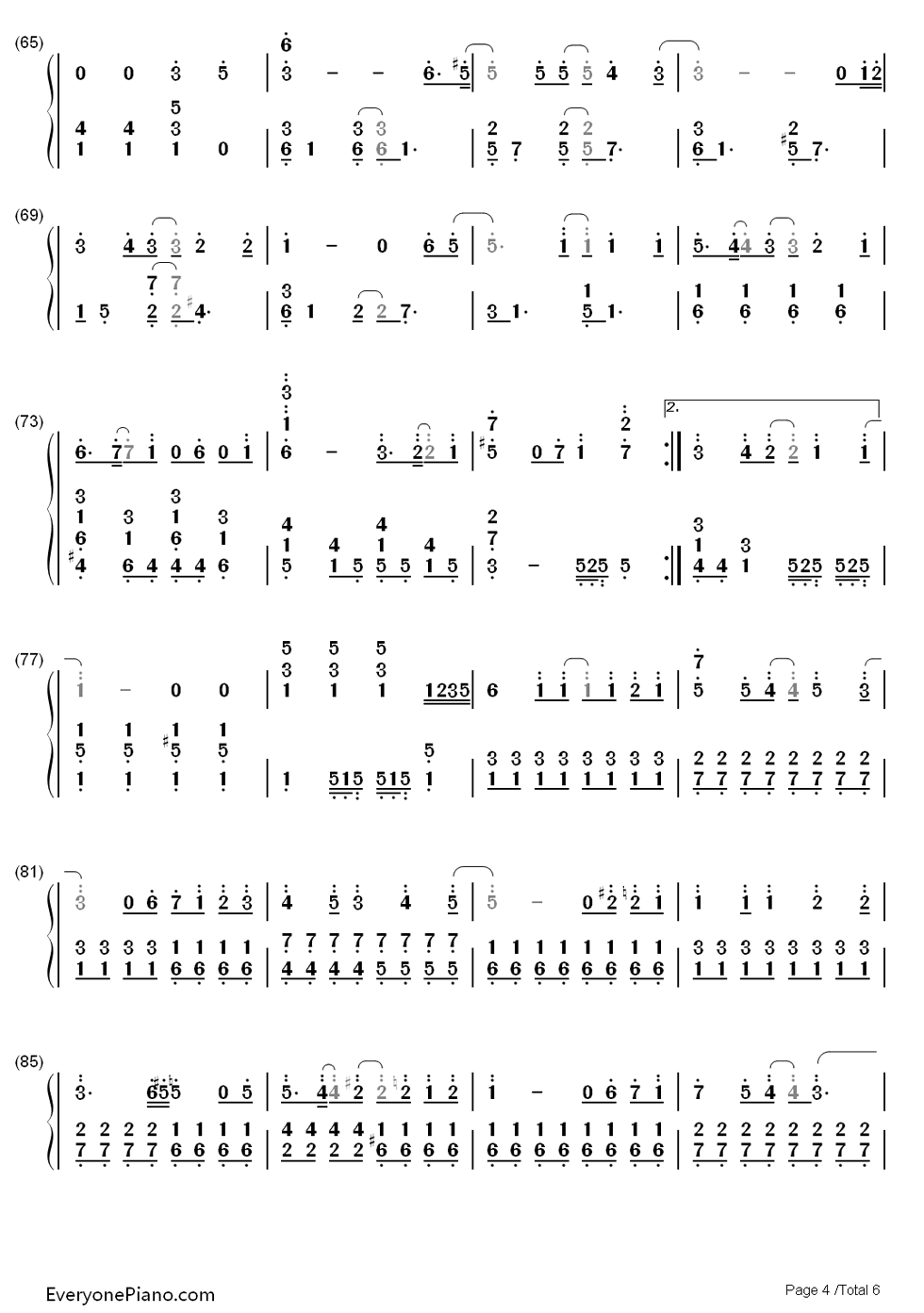 うたかた花火钢琴简谱-数字双手-Supercell4