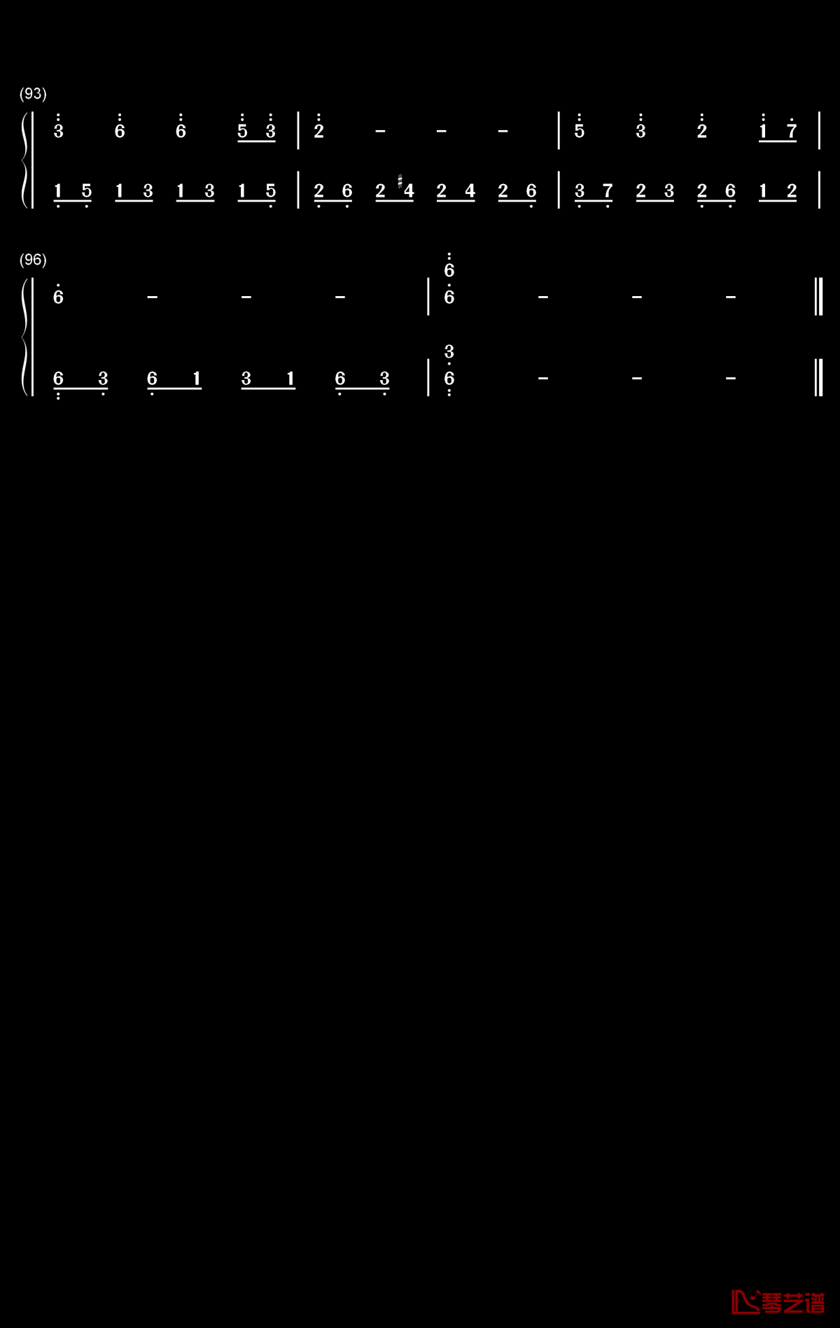 酒醉的蝴蝶钢琴简谱-数字双手-崔伟立5