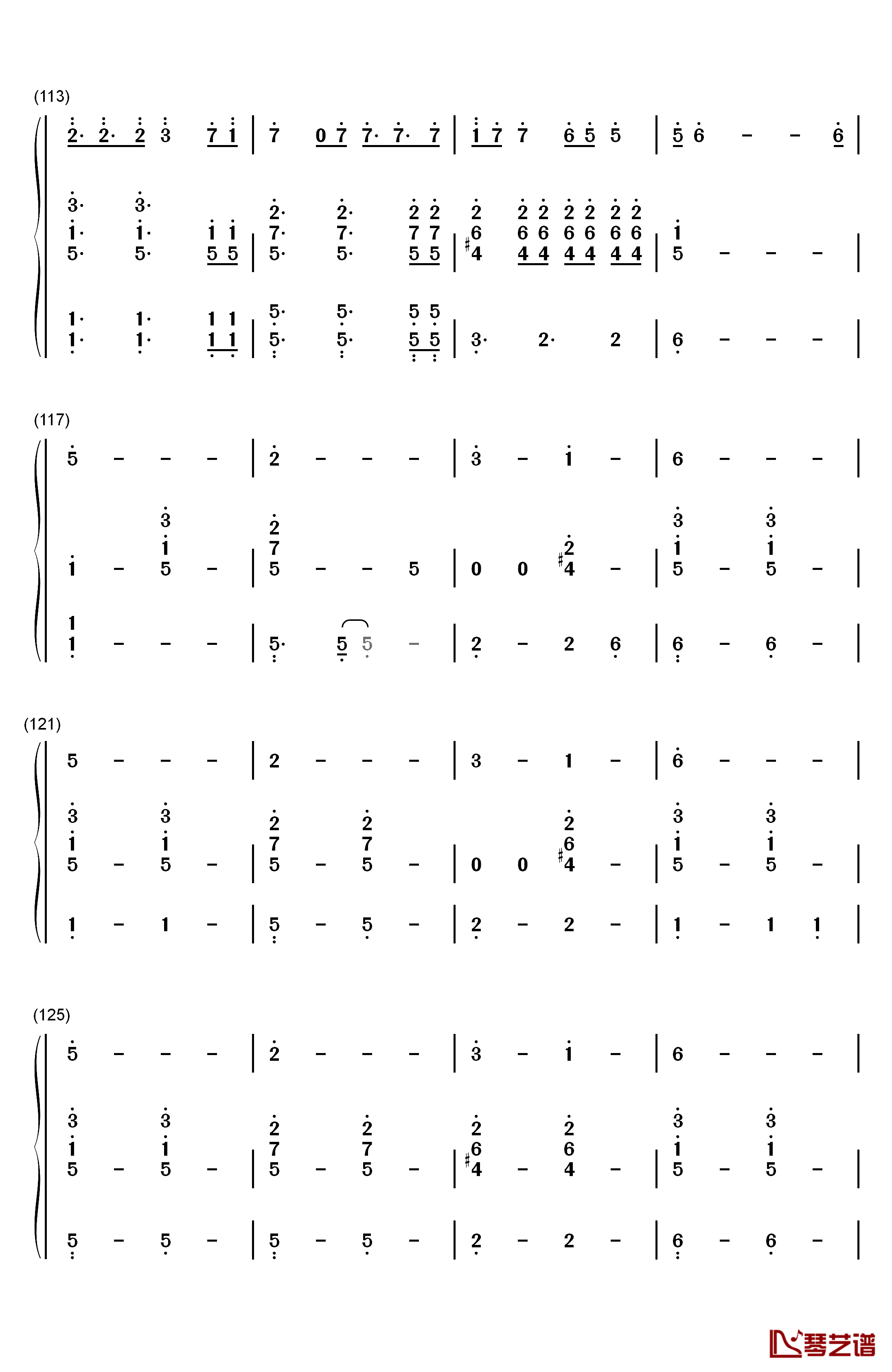 异类钢琴简谱-数字双手-华晨宇8