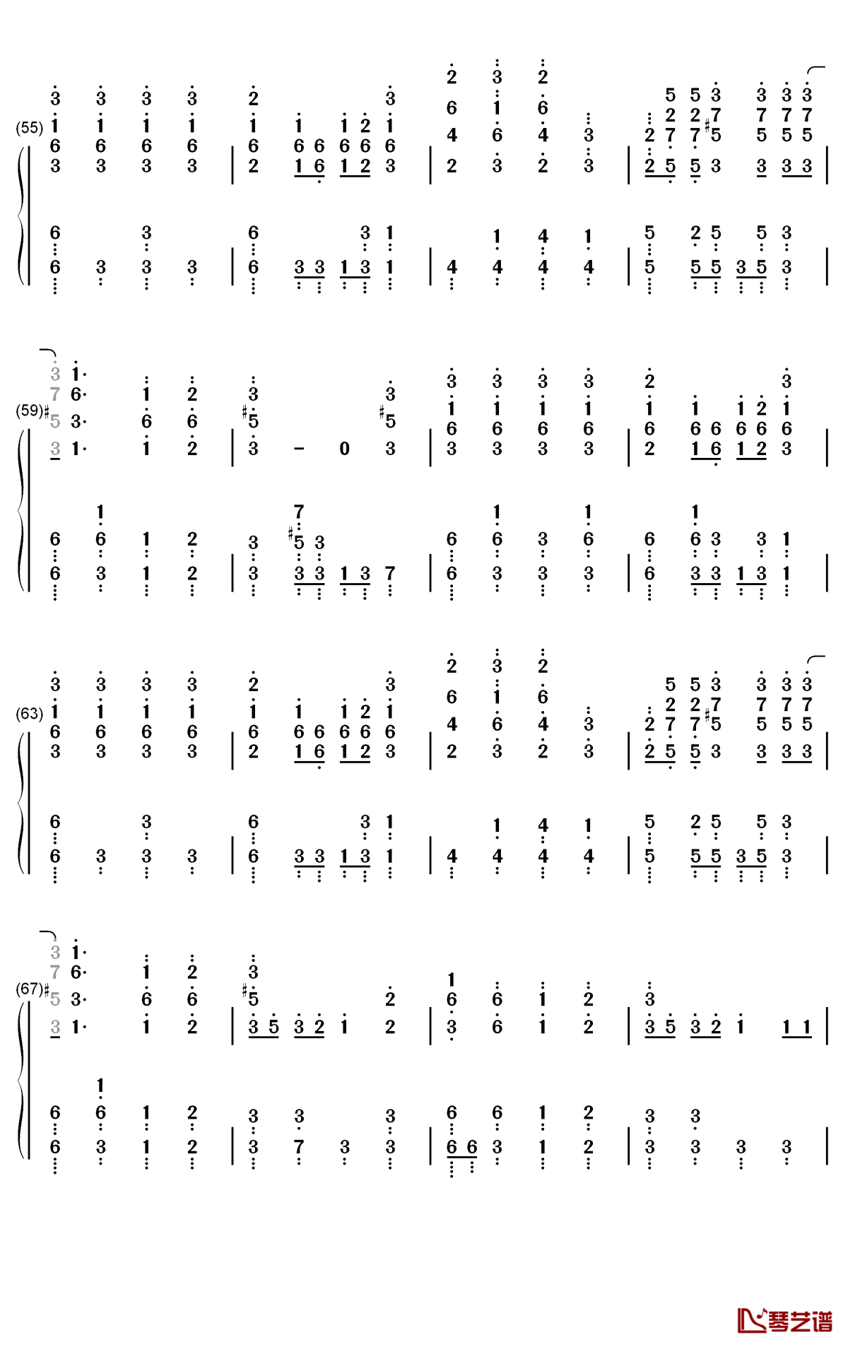 Bang钢琴简谱-数字双手-AJR4