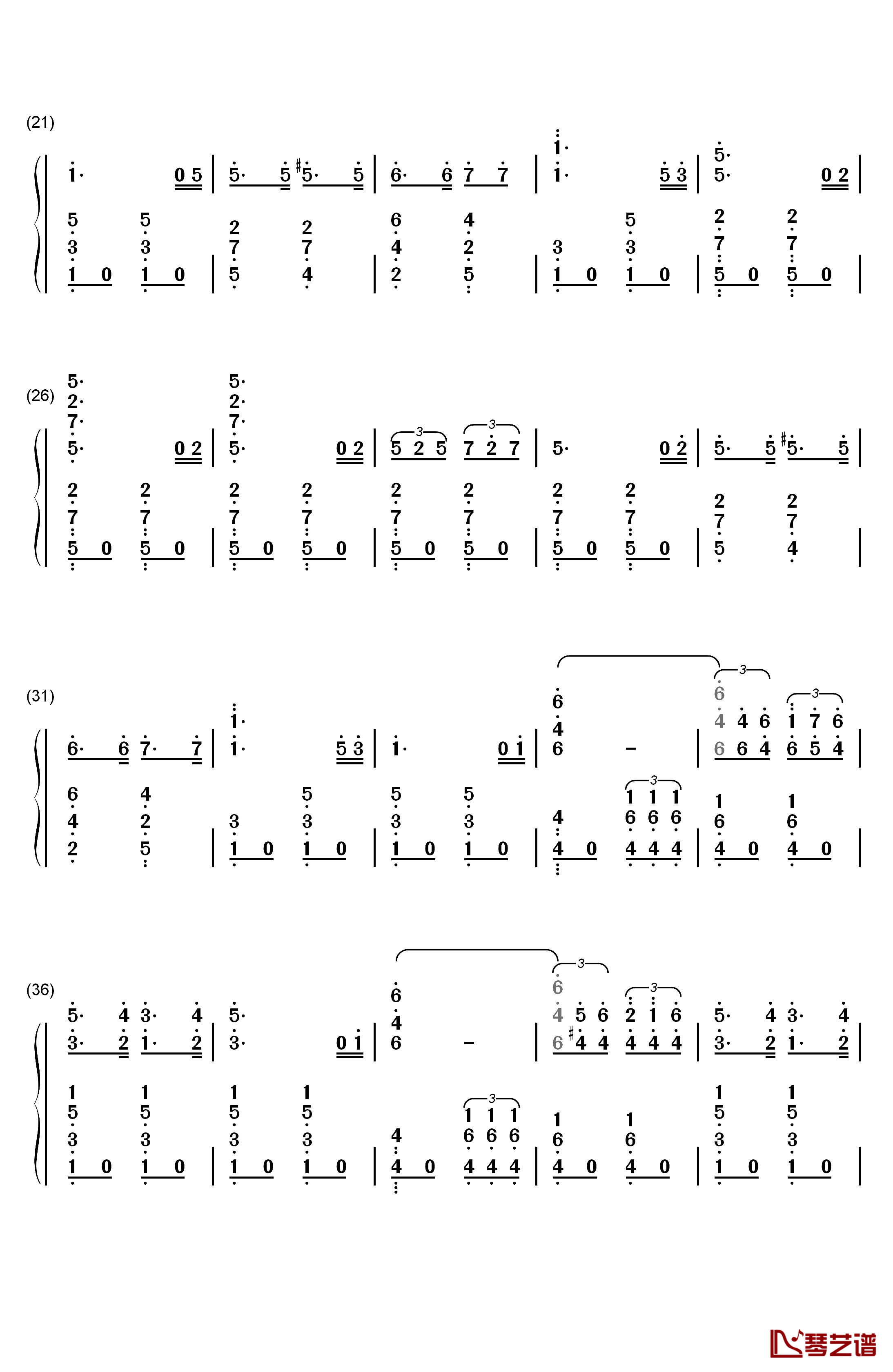 巴登威勒进行曲钢琴简谱-数字双手-Georg Fürst2