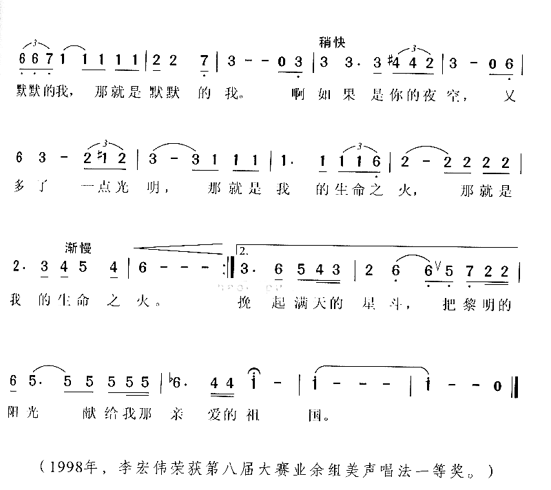 归来的星光简谱-李宏伟演唱1