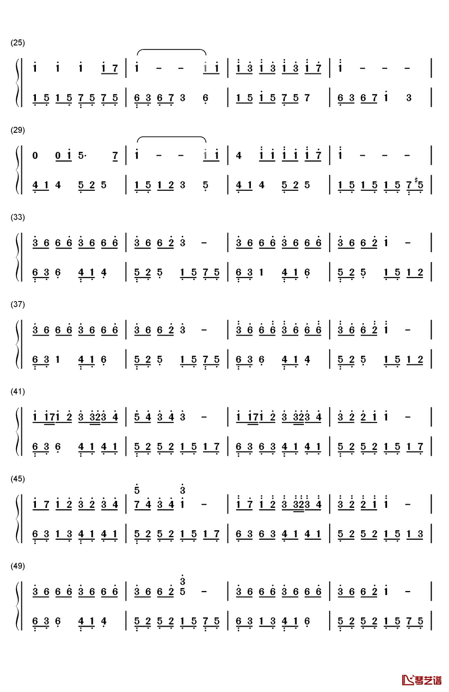 第105天钢琴简谱-数字双手-pianoboy2