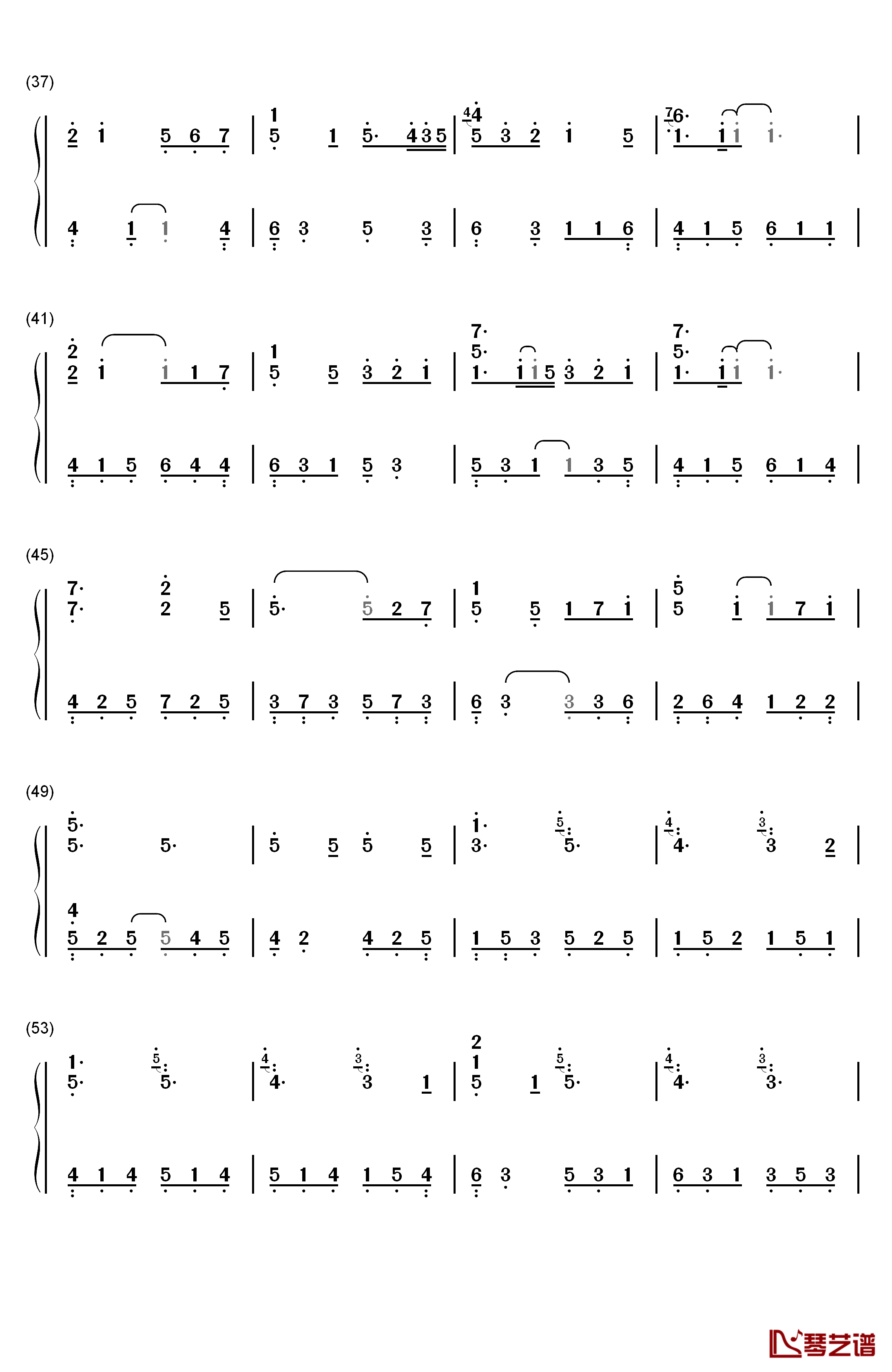 Love钢琴简谱-数字双手-李闰珉3