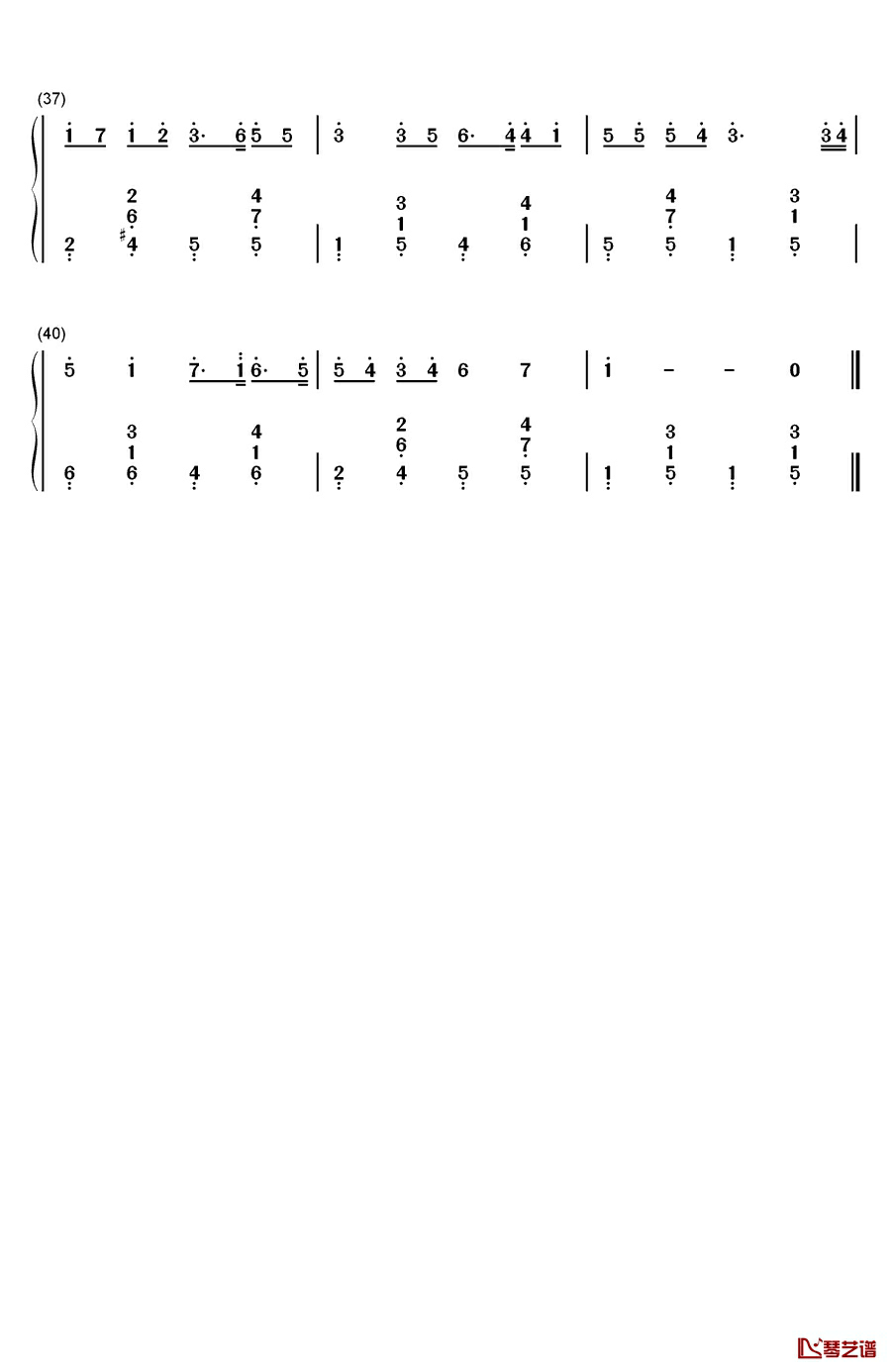 原来爱情这么伤钢琴简谱-数字双手-梁咏琪3