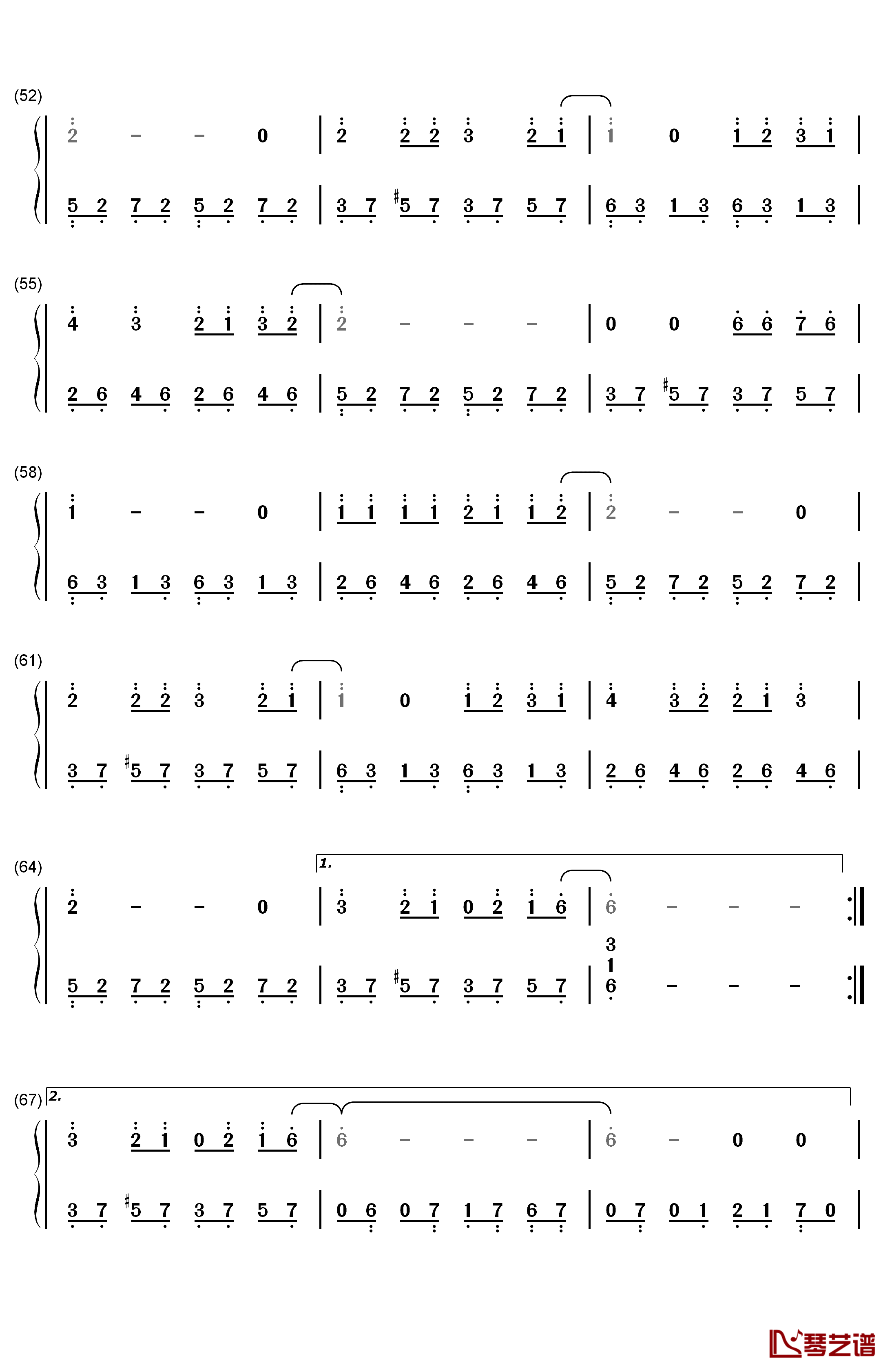 禁忌边界线钢琴简谱-数字双手-Walküre4