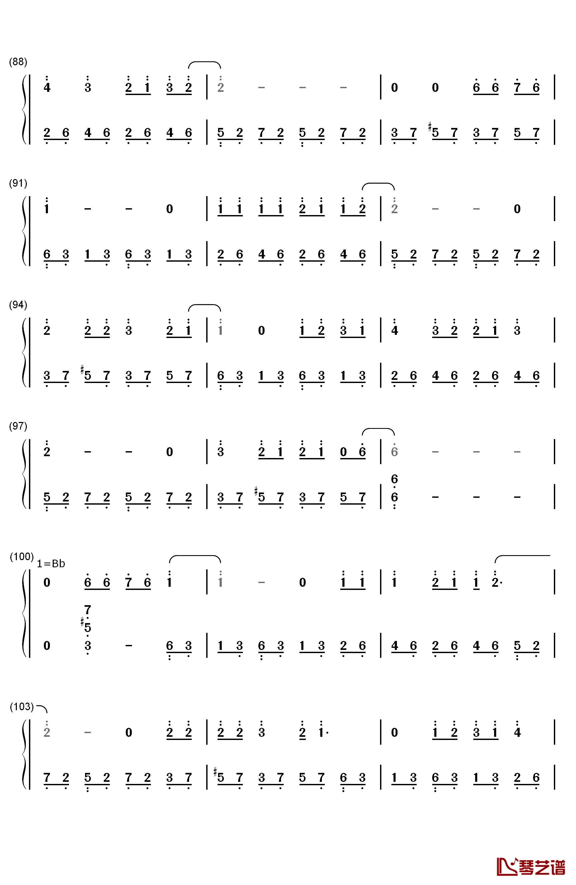 禁忌边界线钢琴简谱-数字双手-Walküre6