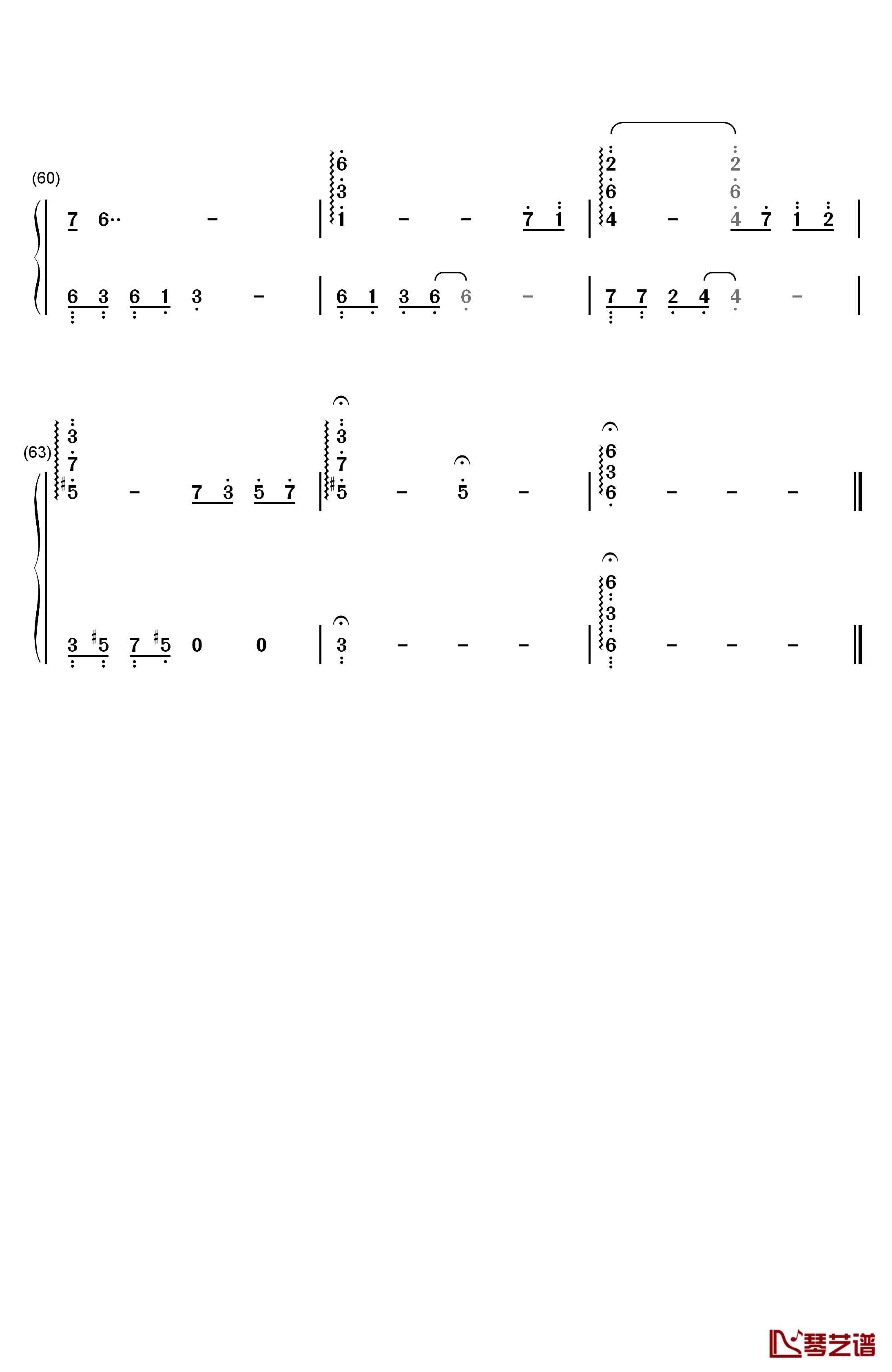 月半小夜曲钢琴简谱-数字双手-李克勤4