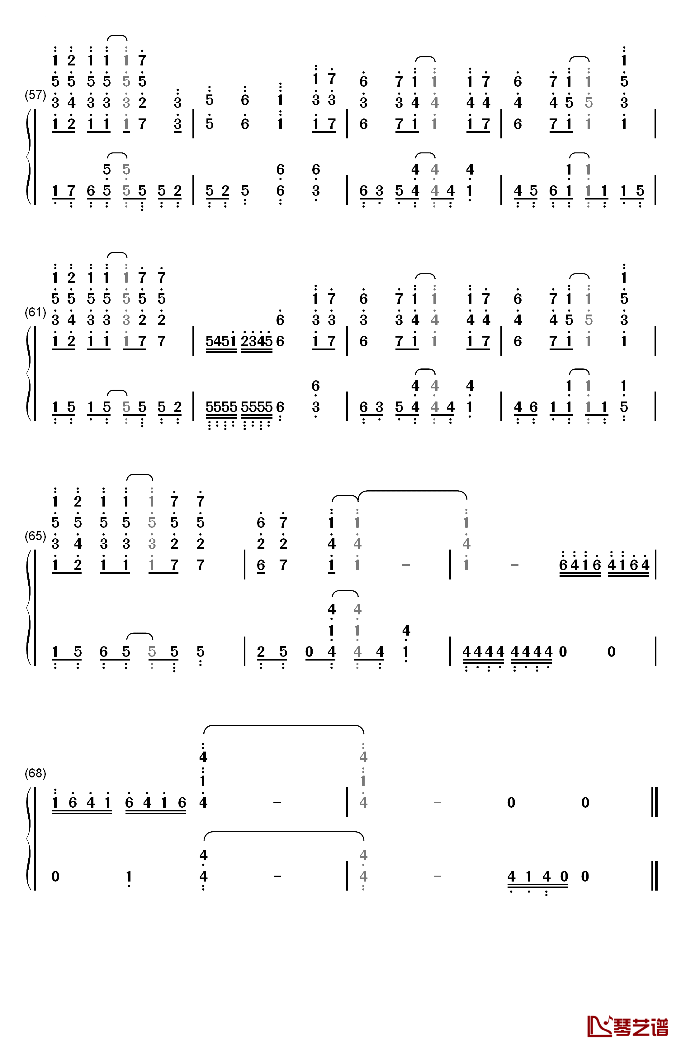 真赤な誓い钢琴简谱-数字双手-福山芳树4