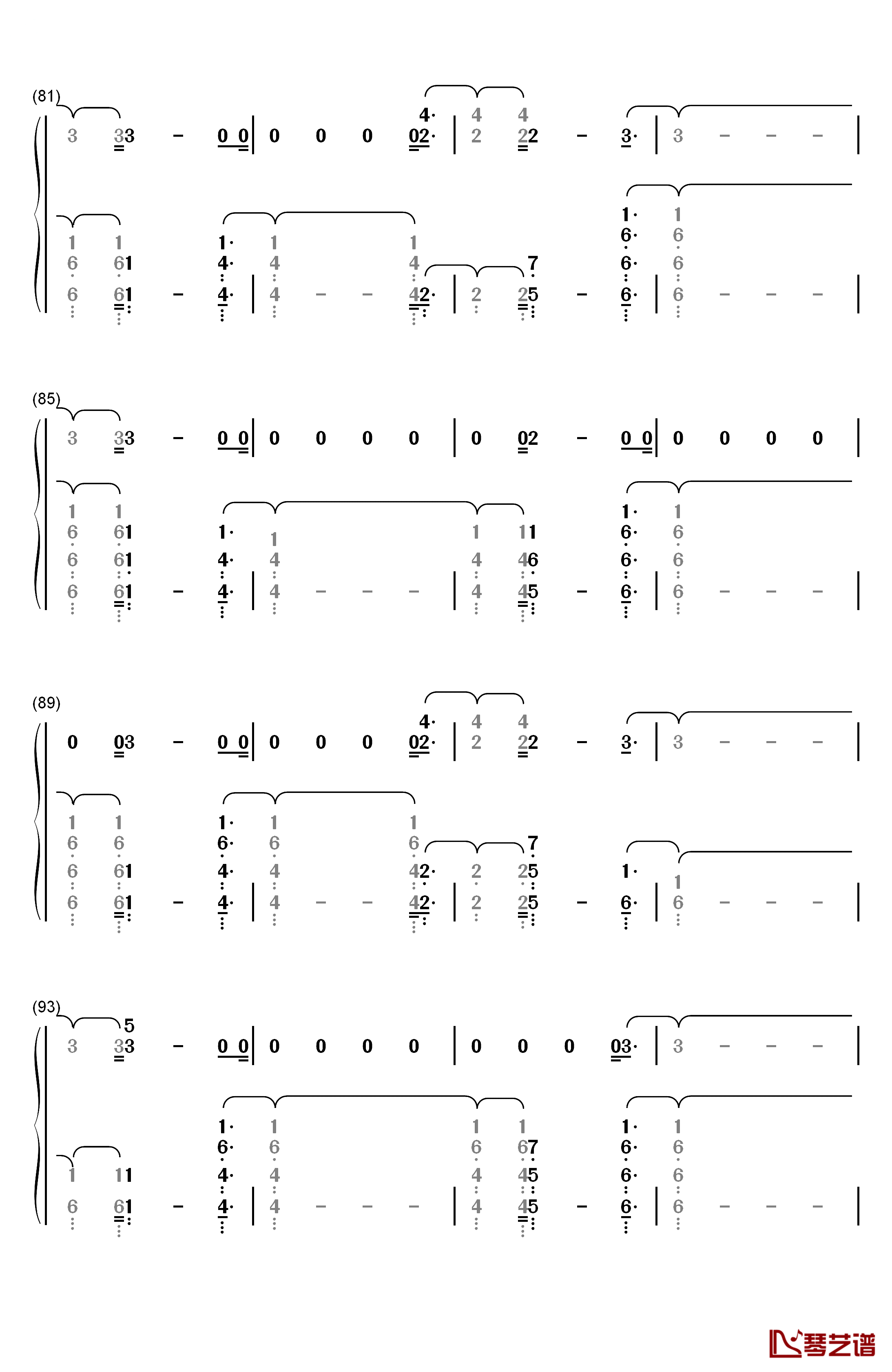 River钢琴简谱-数字双手-Eminem Ed Sheeran6