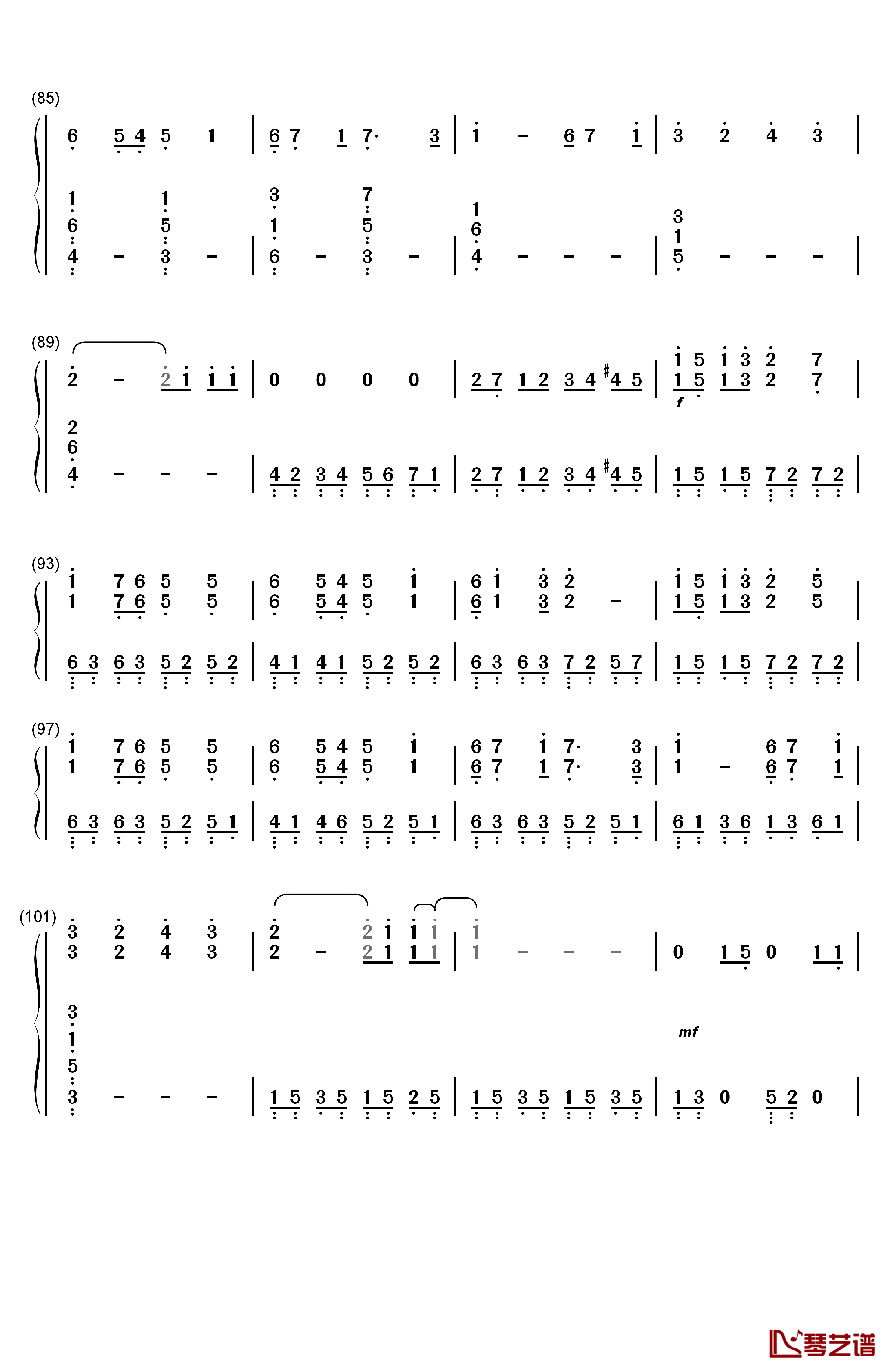 负けないで钢琴简谱-数字双手-ZARD5