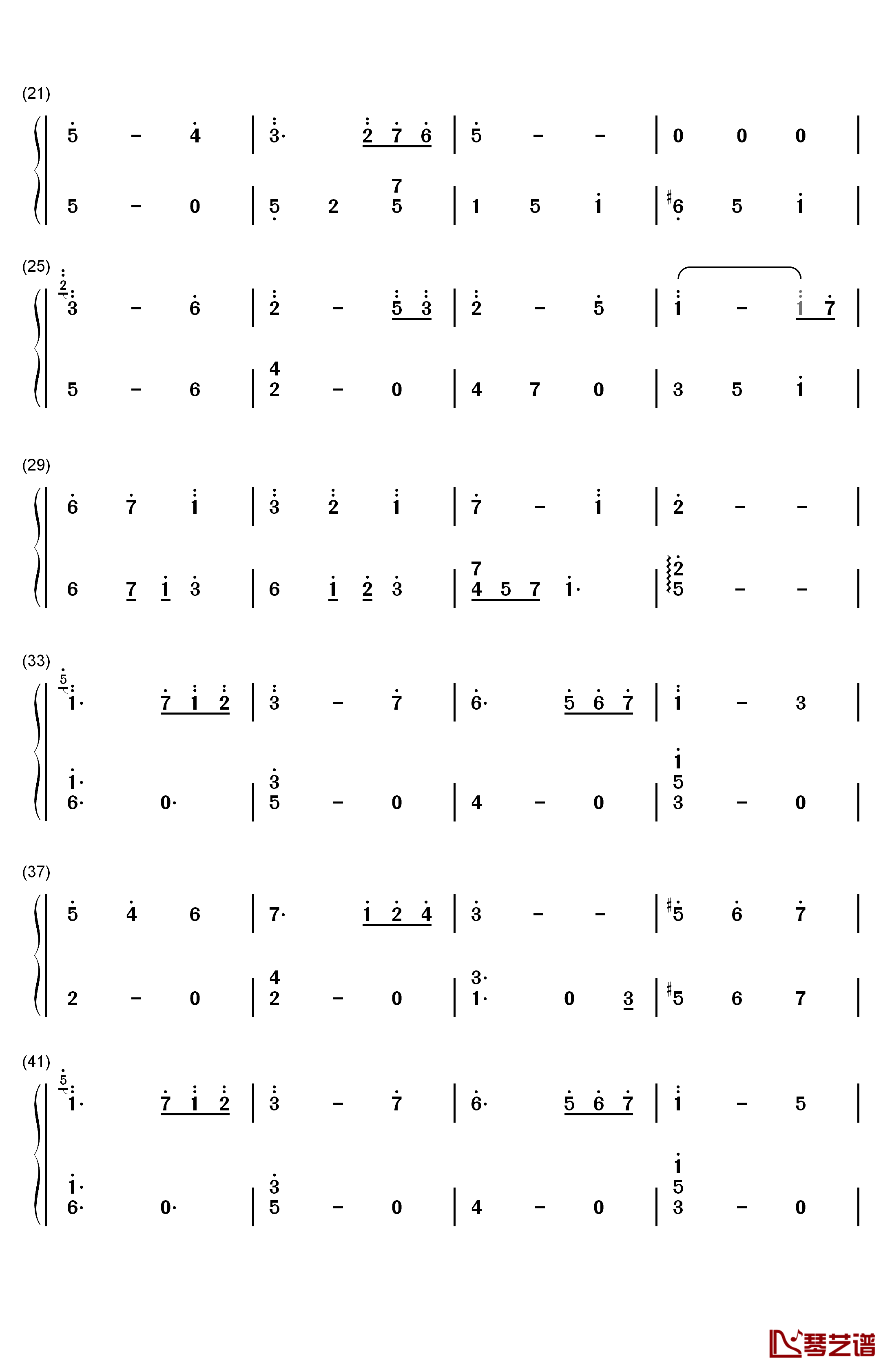 沈んだ気持ち钢琴简谱-数字双手-V.A.2