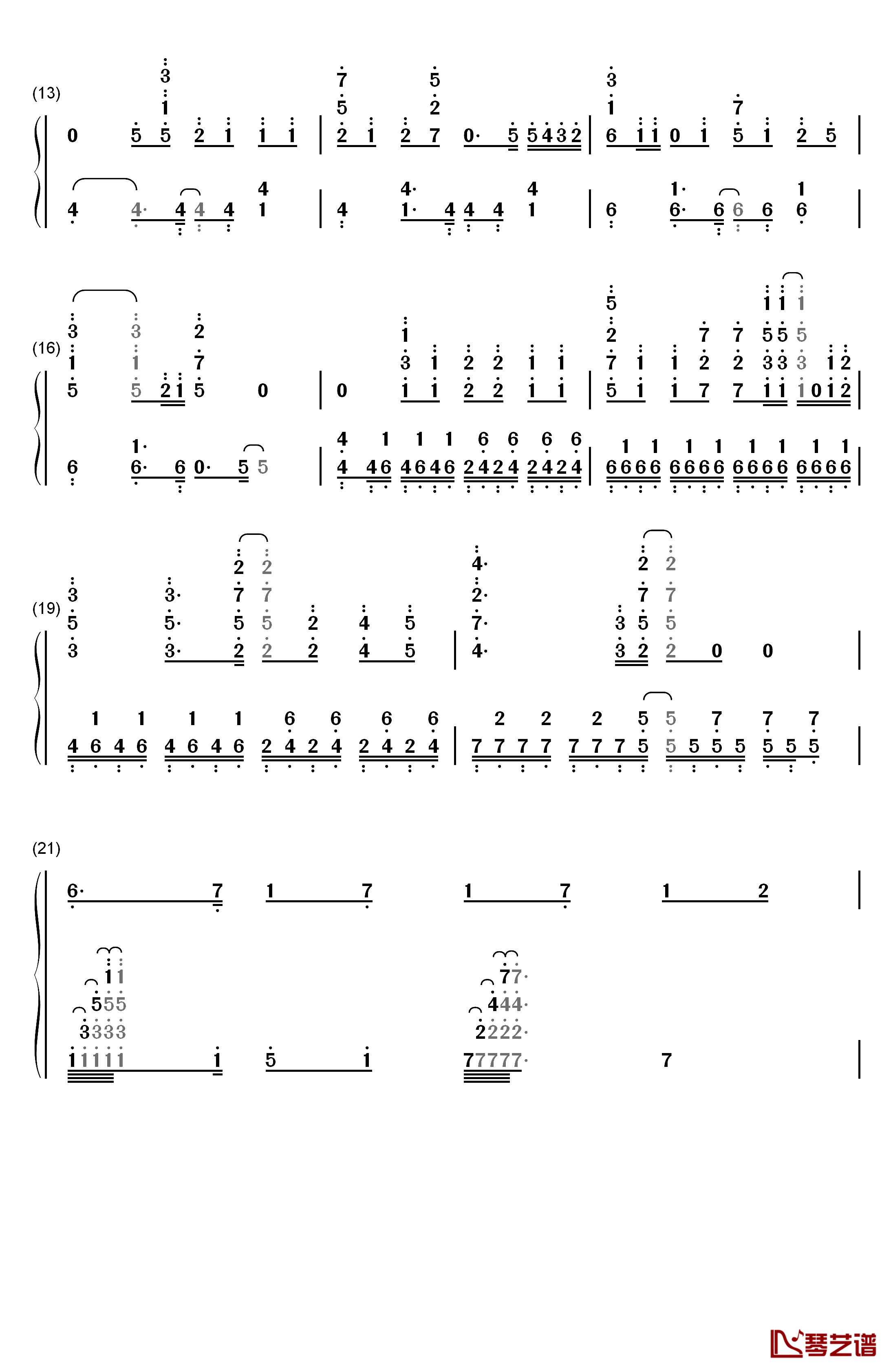 银の祈誓钢琴简谱-数字双手-soraru2