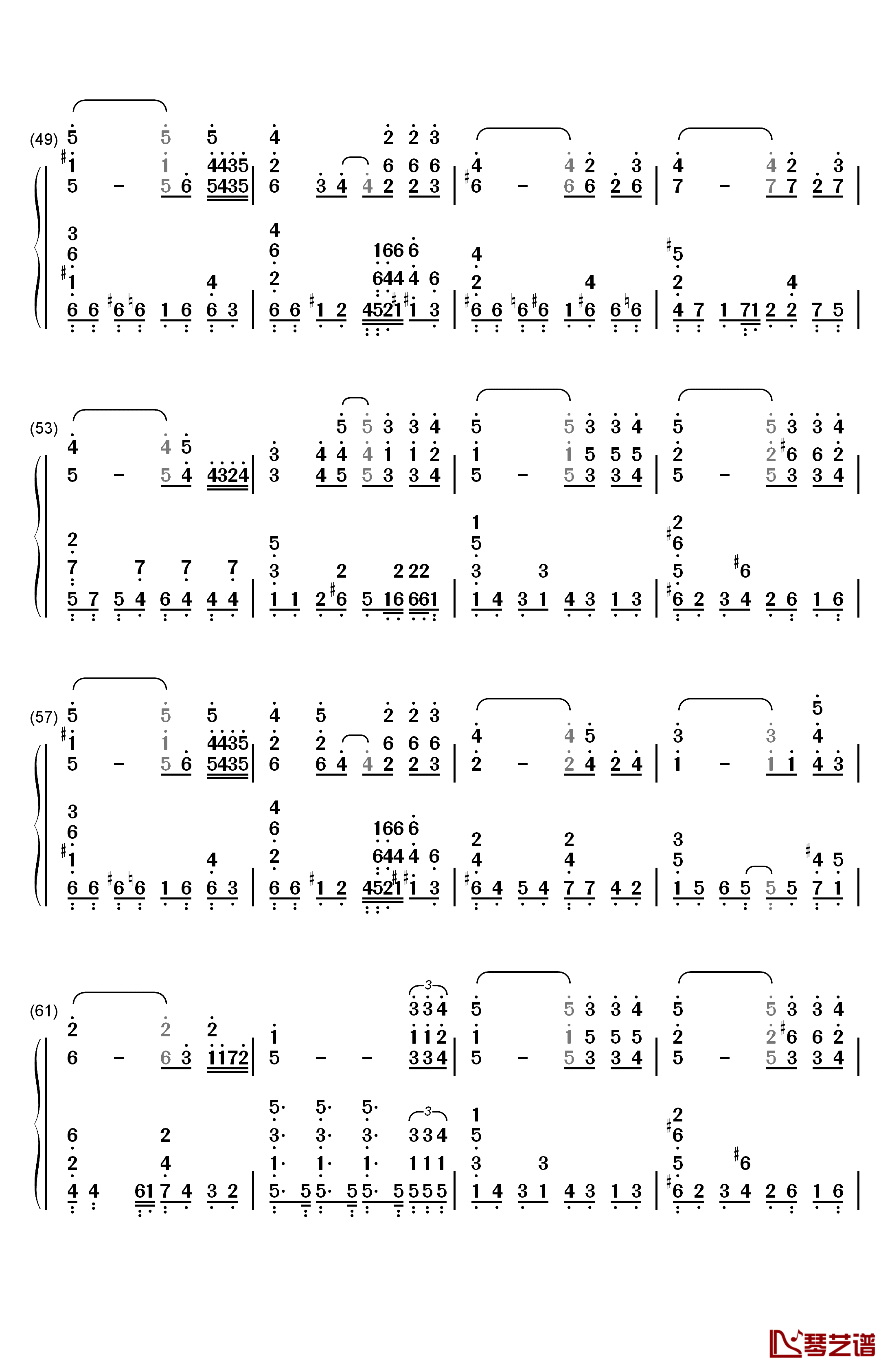 藤崎诗织的主题钢琴简谱-数字双手-藤崎诗织4