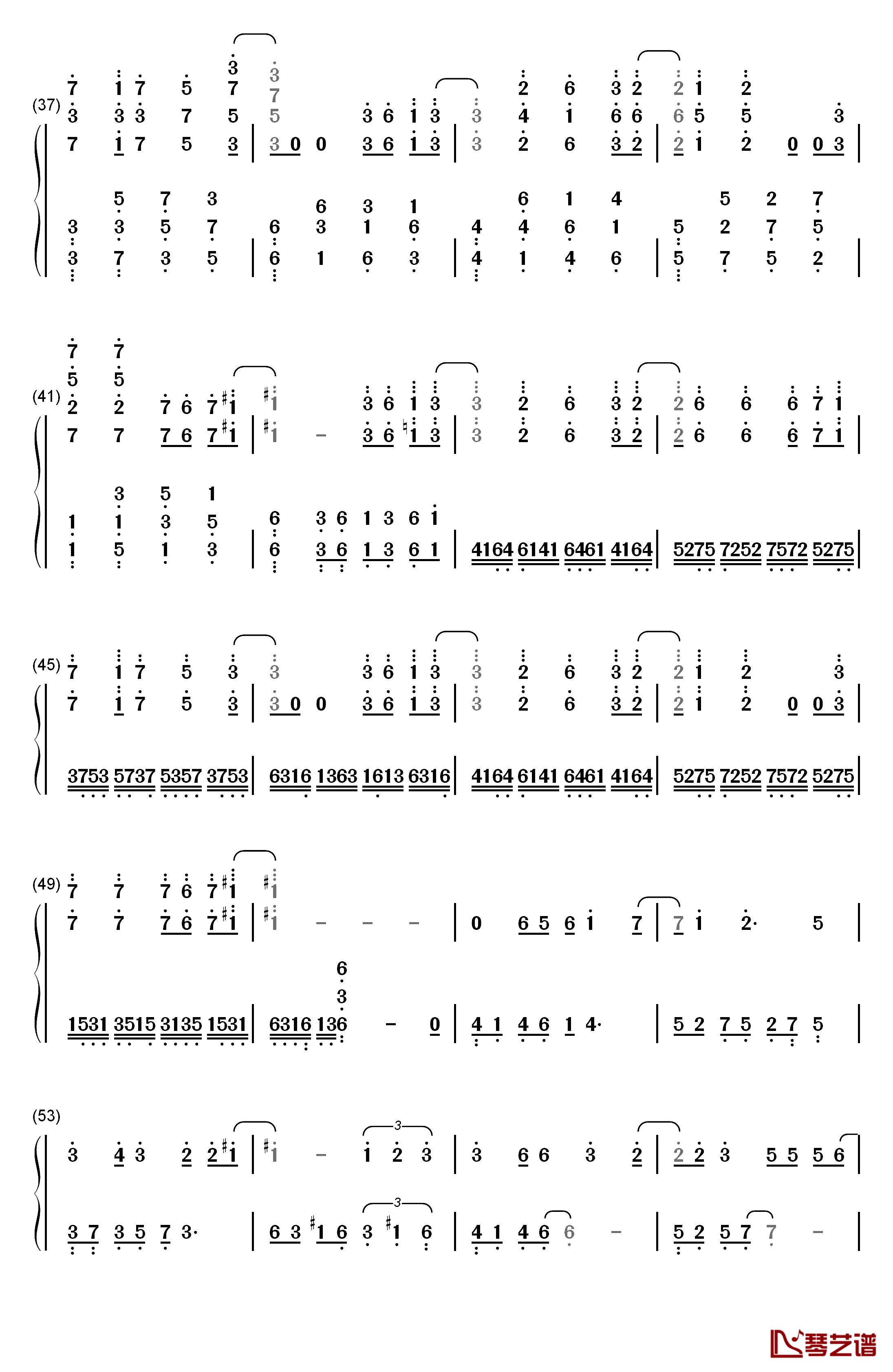 Skyreach钢琴简谱-数字双手-雨宫天3