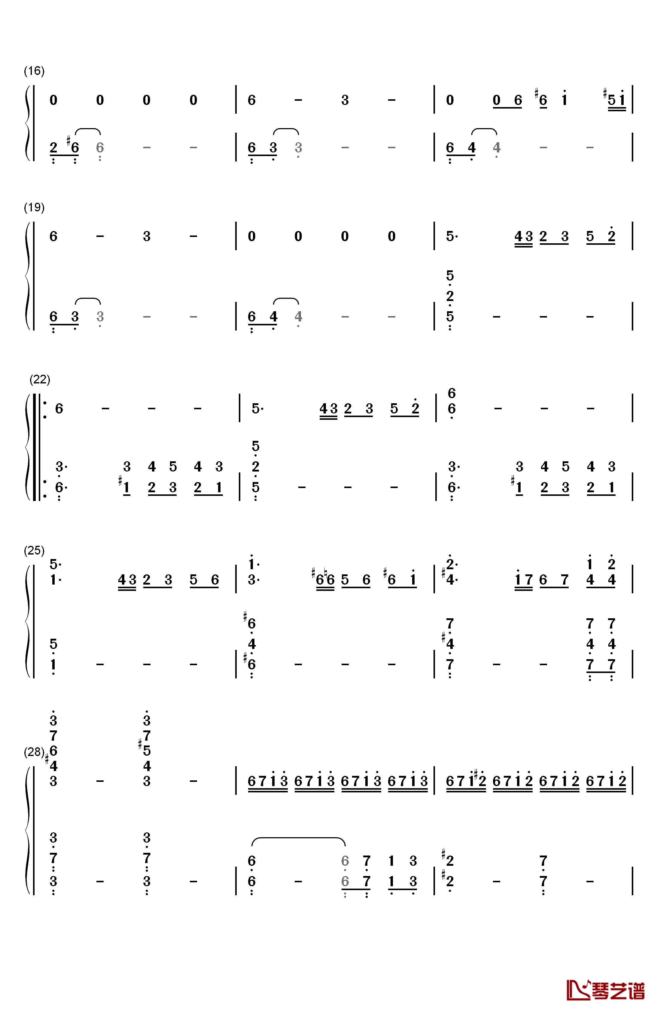 Farewell Hyrule King钢琴简谱-数字双手-永田権太2