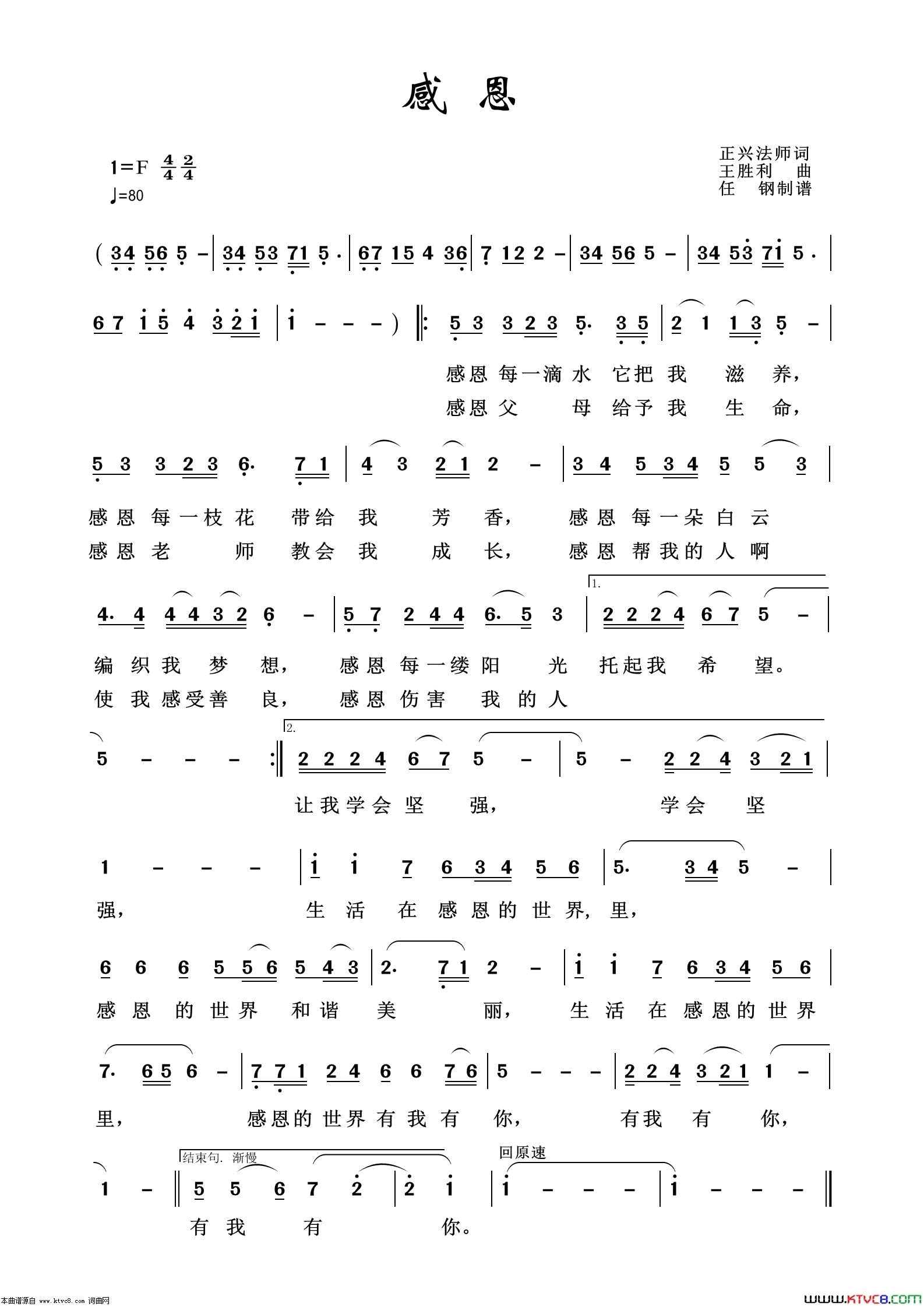 感恩艺术歌曲100首简谱1