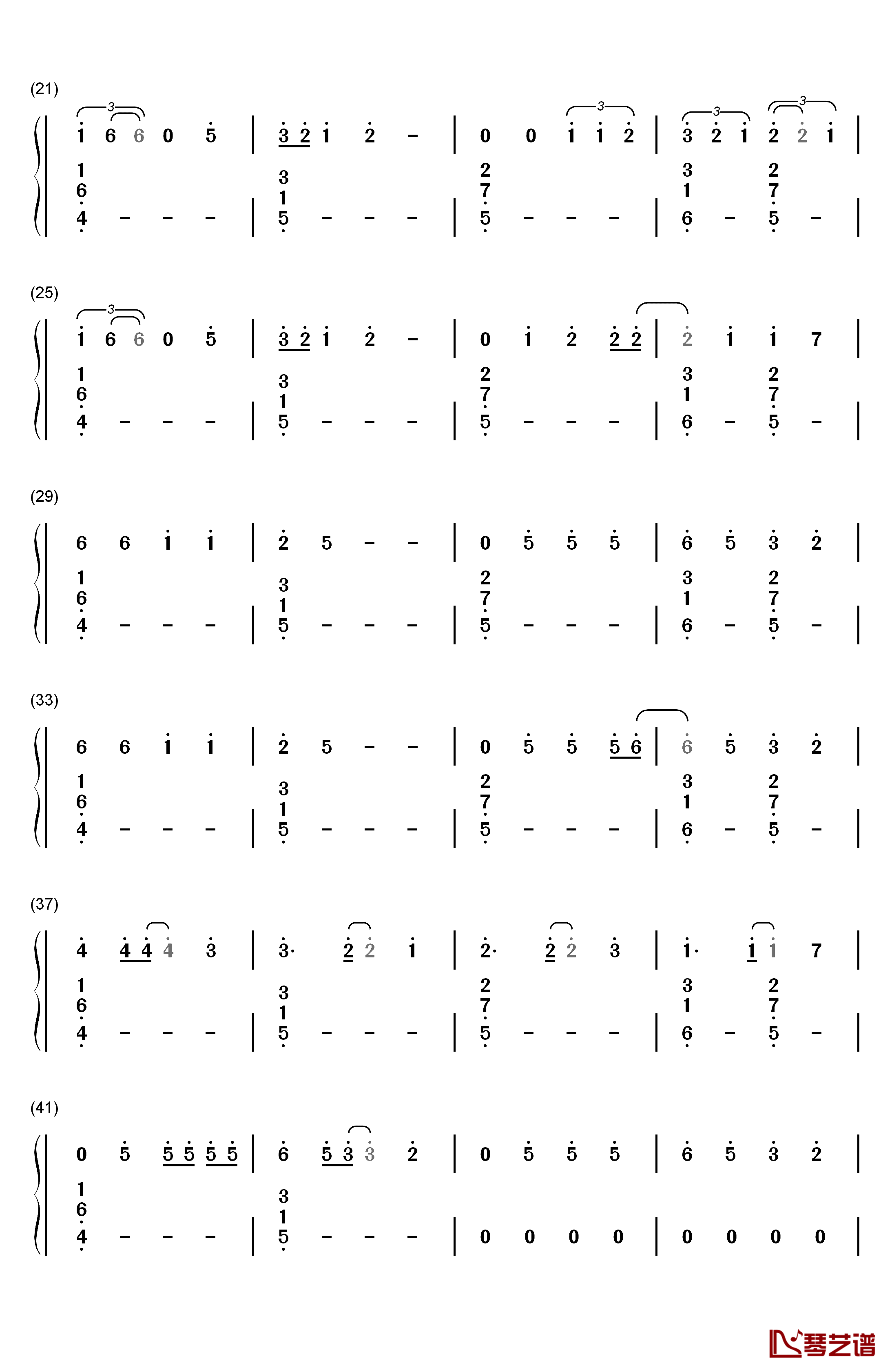 Final Song钢琴简谱-数字双手-MO2