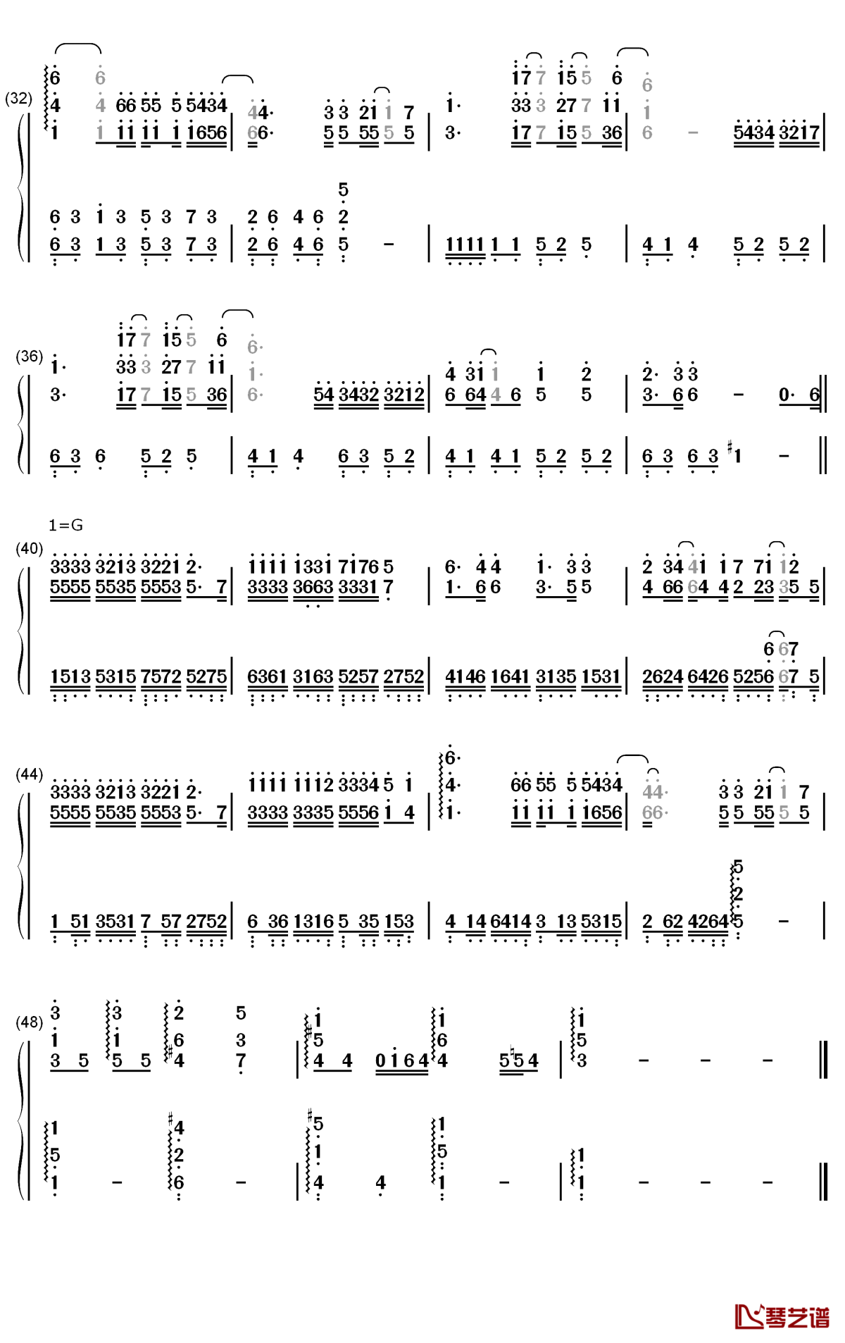 心淡钢琴简谱-数字双手-容祖儿3