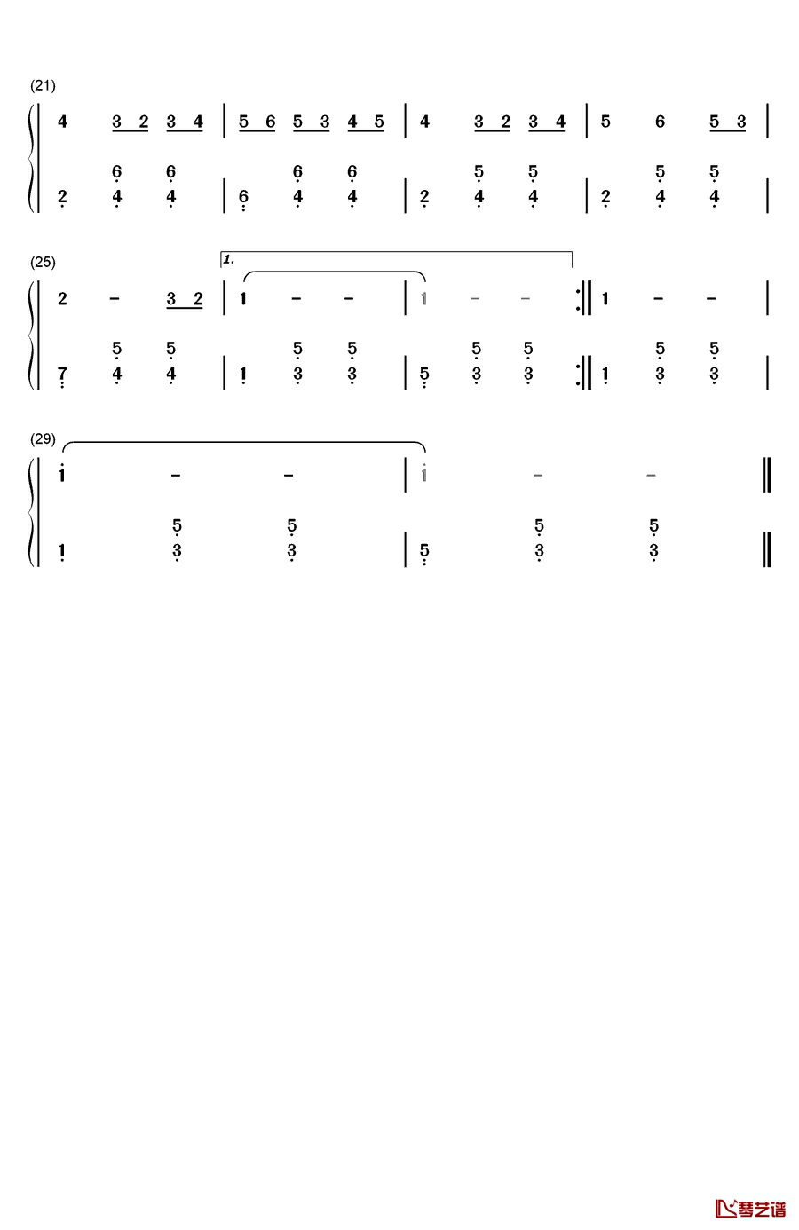 玛依拉钢琴简谱-数字双手-朱逢博2