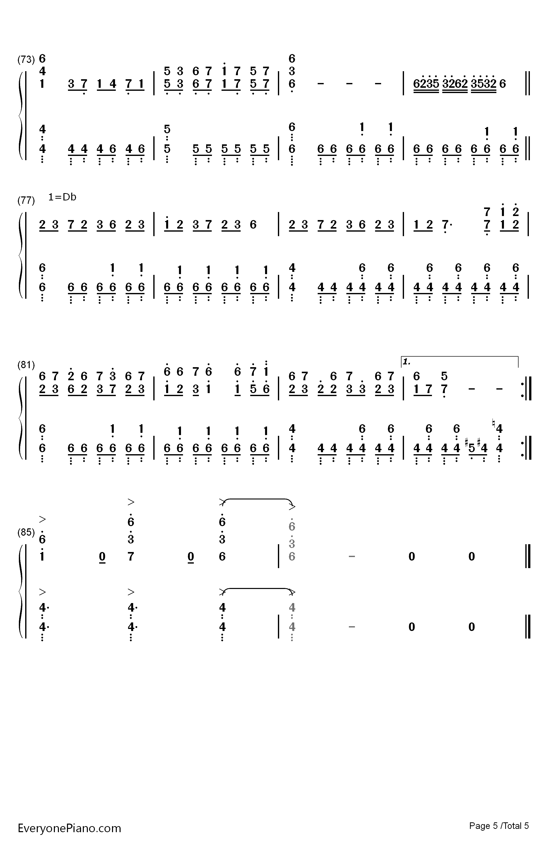 幻想净琉璃钢琴简谱-数字双手-ZUN5