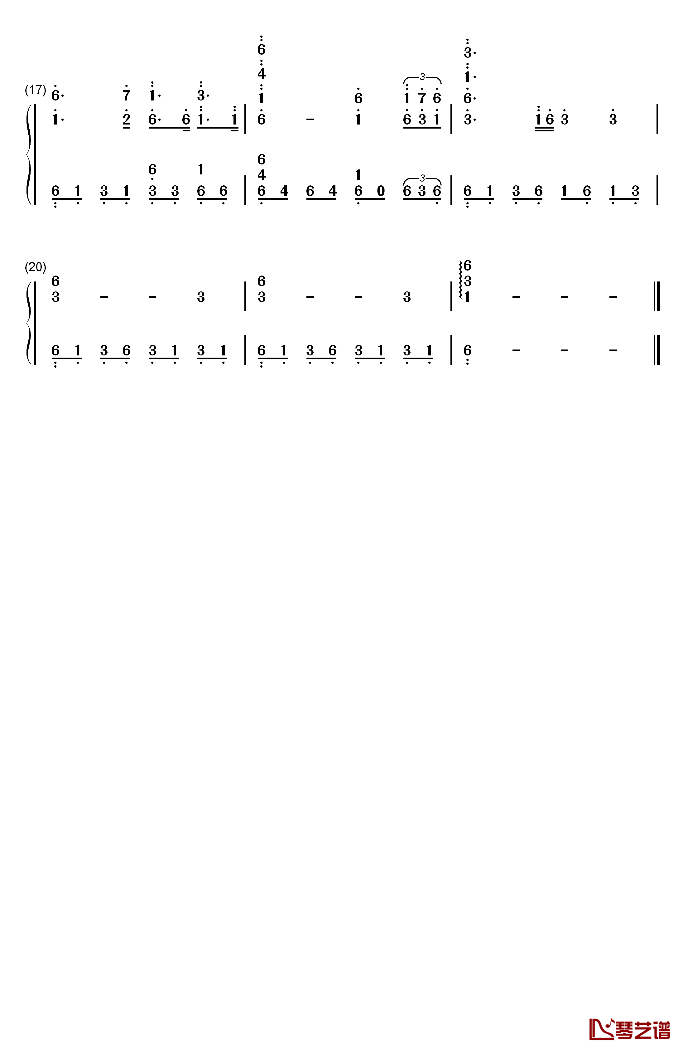 Binary Sunset钢琴简谱-数字双手-John Williams2