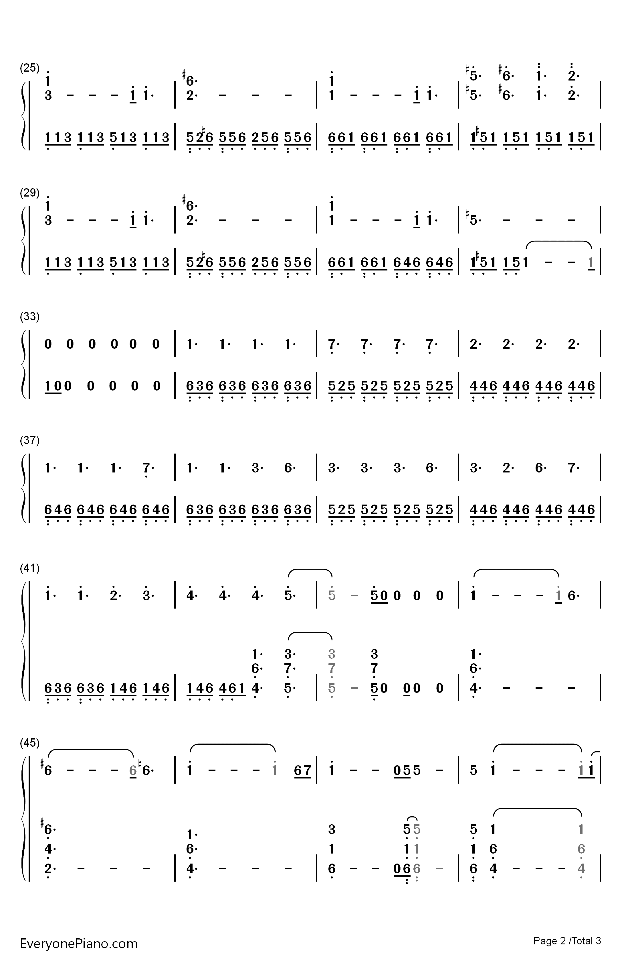 巨鹿钢琴简谱-数字双手-华晨宇2