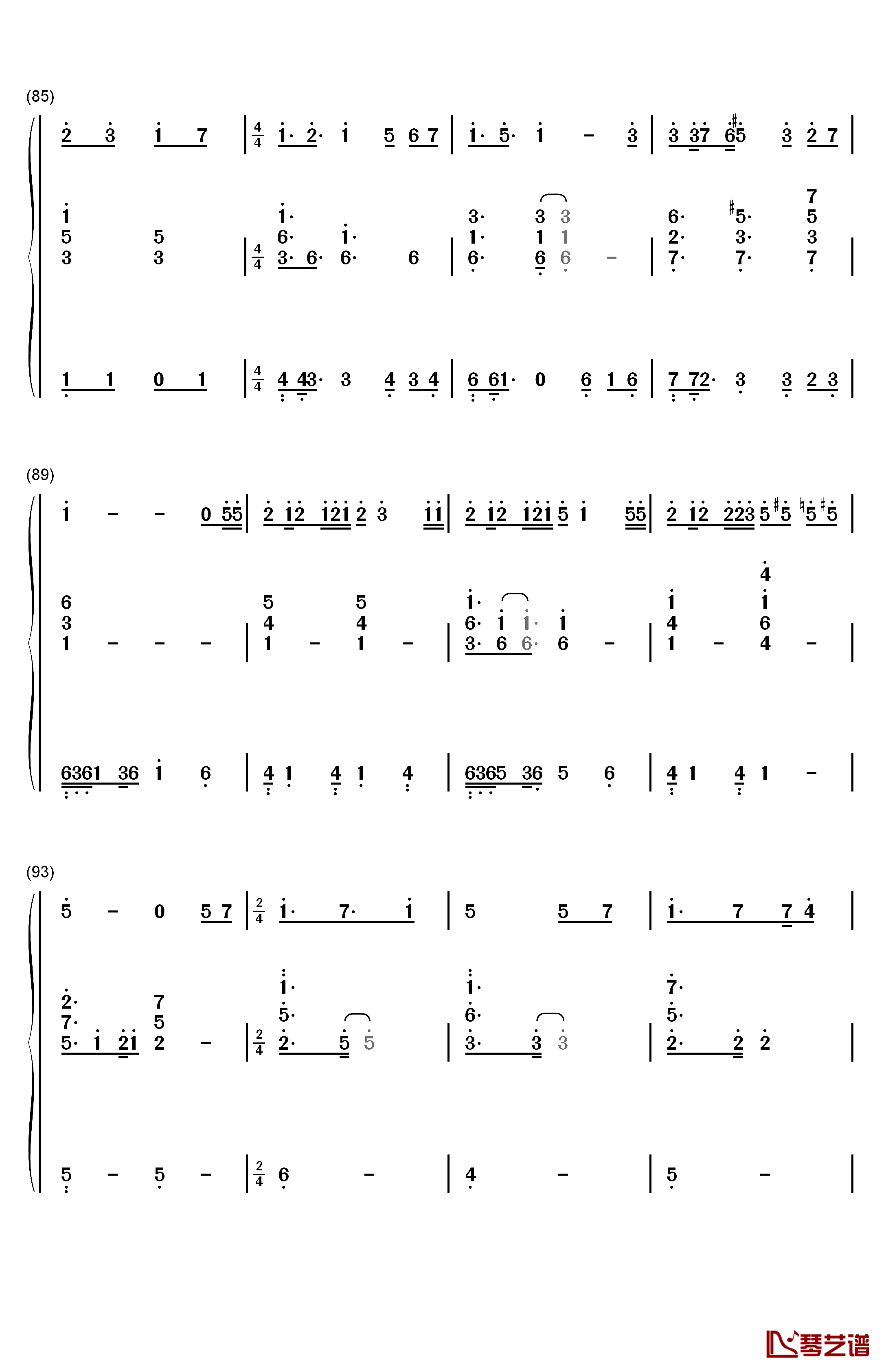 最后的旅行钢琴简谱-数字双手-Rainton桐8