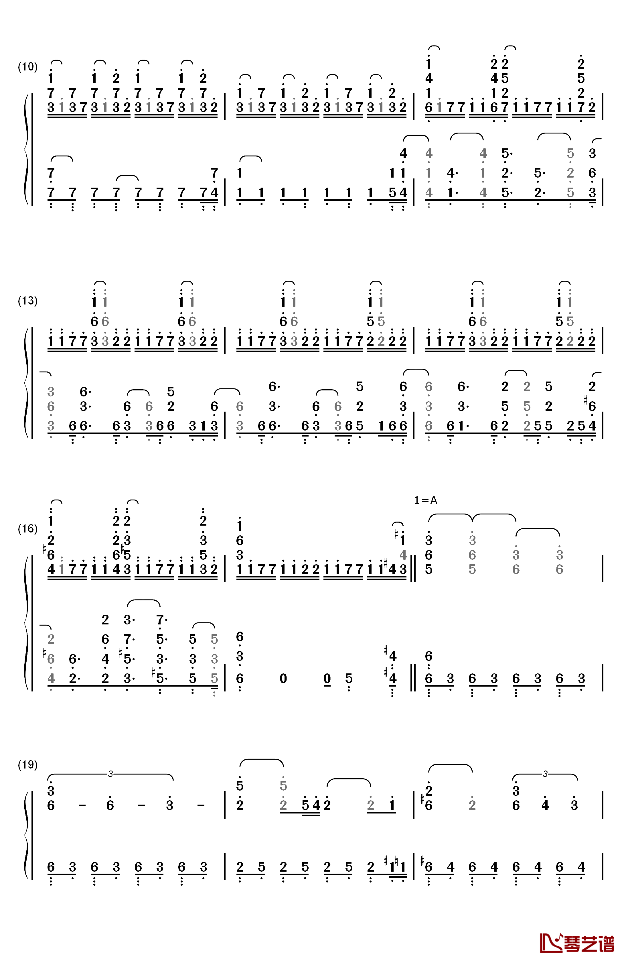 自由之翼钢琴简谱-数字双手-Linked Horizon  Revo2