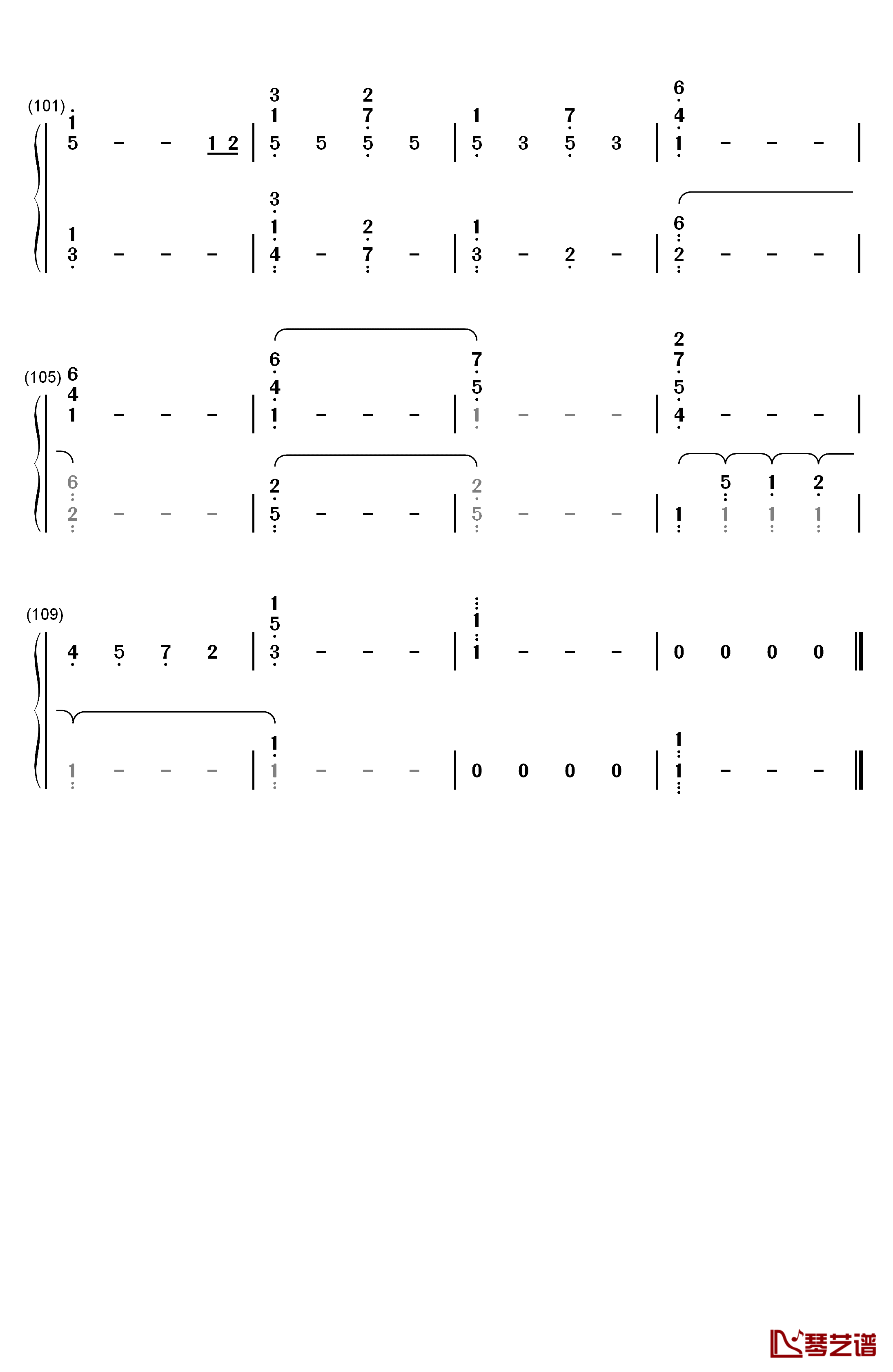 TAKUMI/匠钢琴简谱-数字双手-松谷卓6