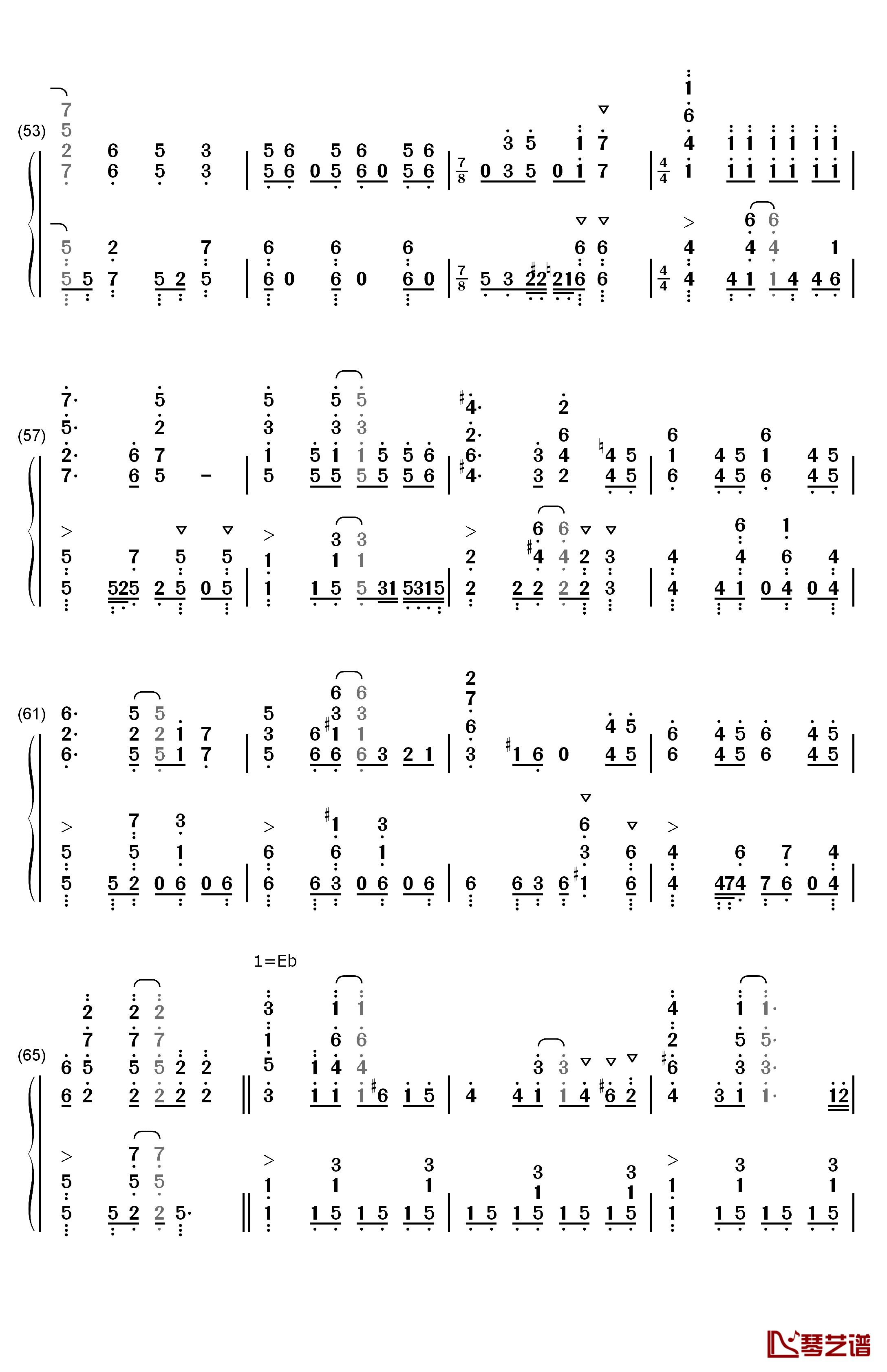 Nameless Story钢琴简谱-数字双手-寺岛拓笃4